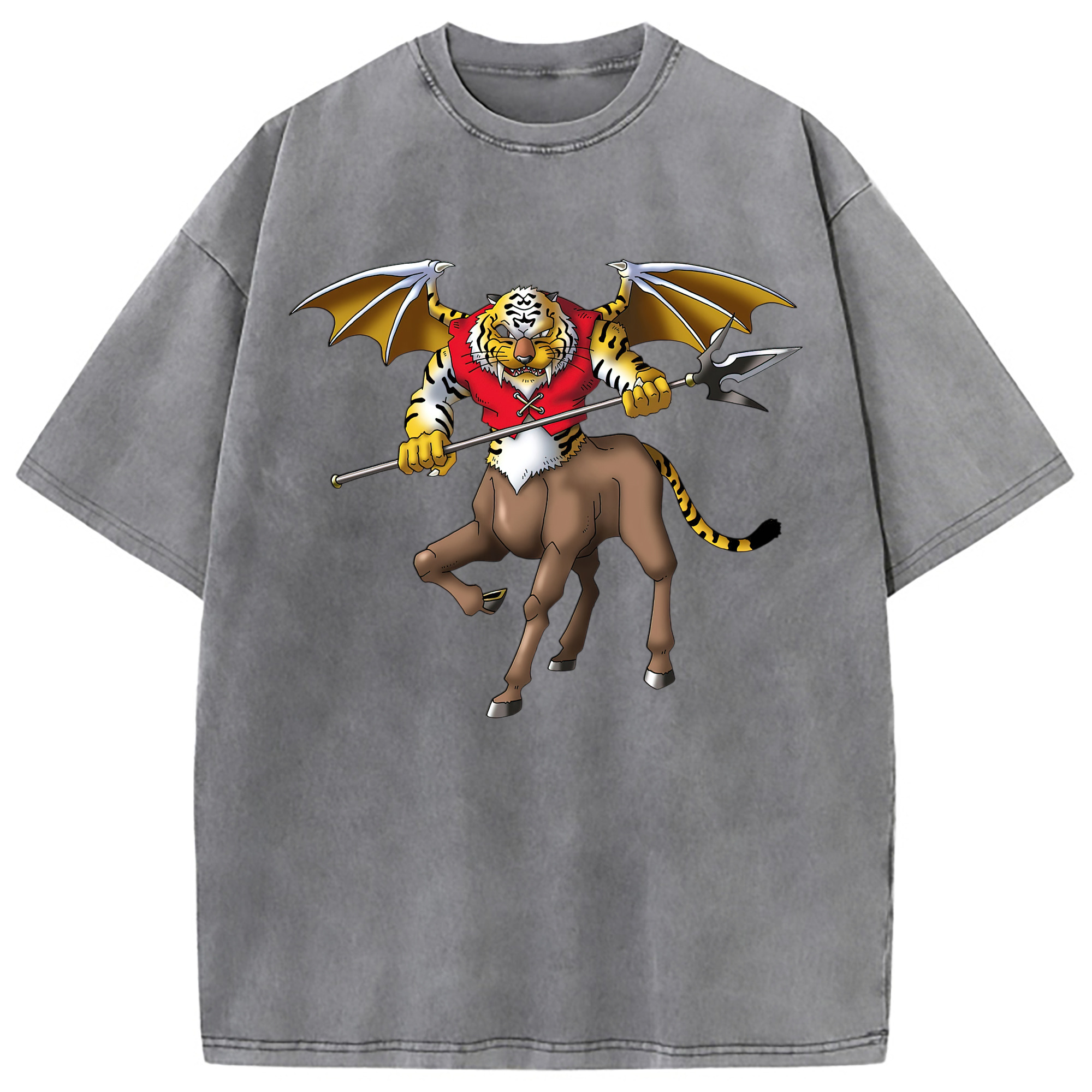 （画像用） ドラゴンクエスト Doragon Kuesuto Dragon Quest 綿100% ヴィンテージ風 半袖Tシャツ（フロントプリント）