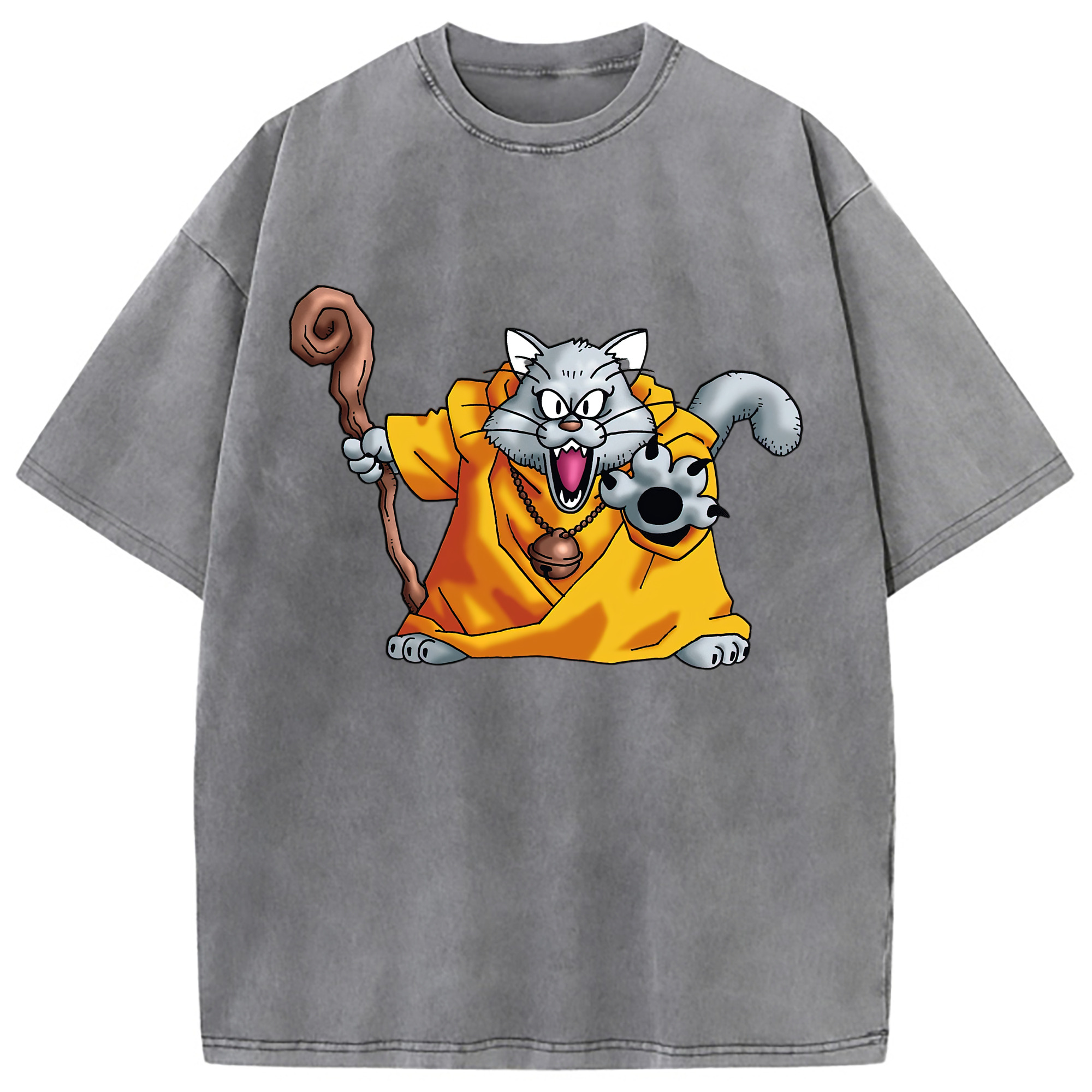 （画像用） ドラゴンクエスト Doragon Kuesuto Dragon Quest 綿100% ヴィンテージ風 半袖Tシャツ（フロントプリント）