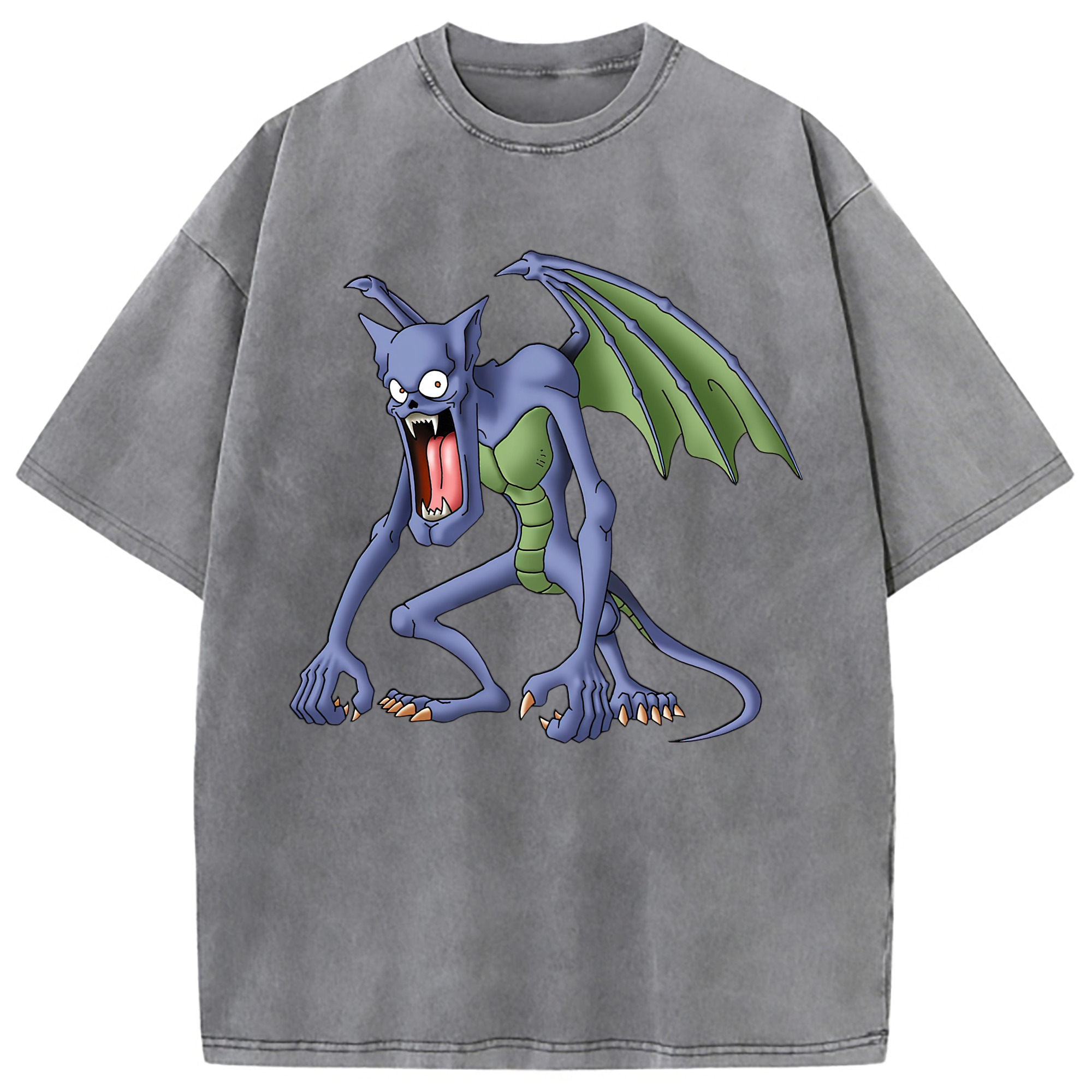 （画像用） ドラゴンクエスト Doragon Kuesuto Dragon Quest 綿100% ヴィンテージ風 半袖Tシャツ（フロントプリント）