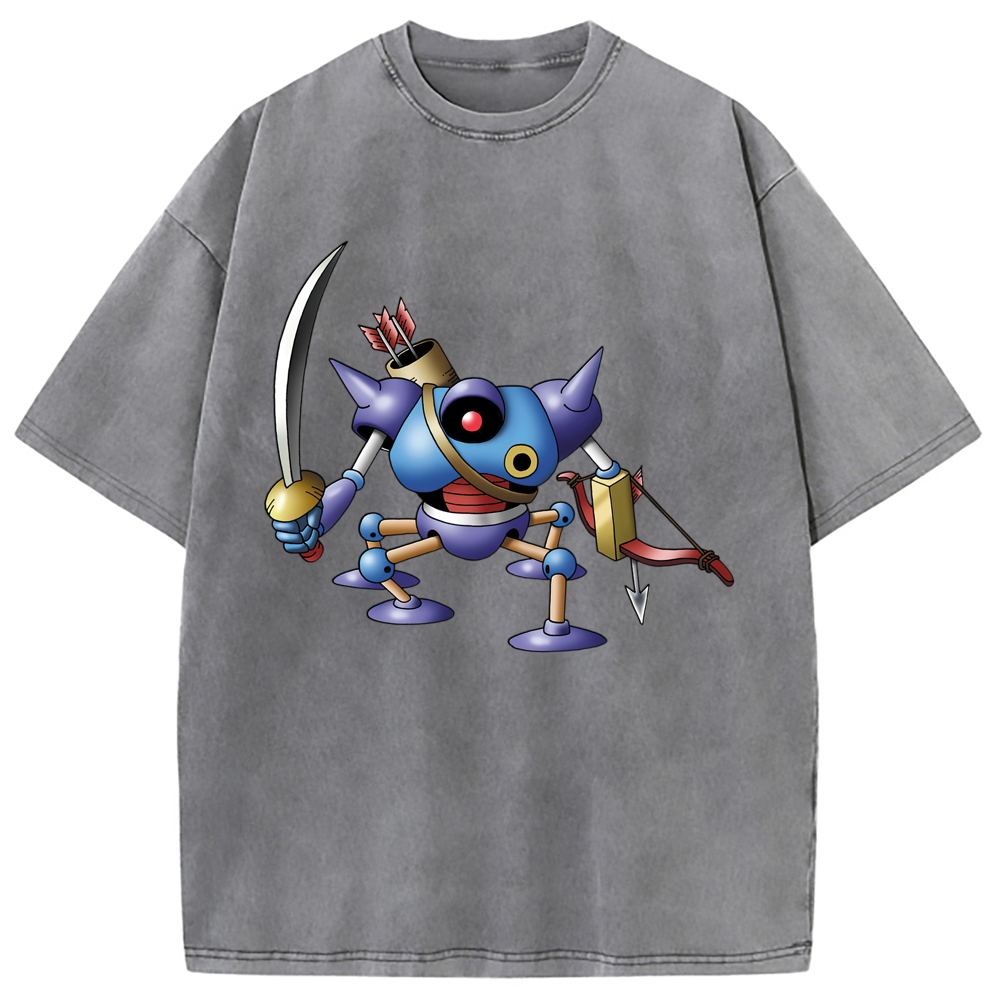 （画像用） ドラゴンクエスト Doragon Kuesuto Dragon Quest 綿100% ヴィンテージ風 半袖Tシャツ（フロントプリント）