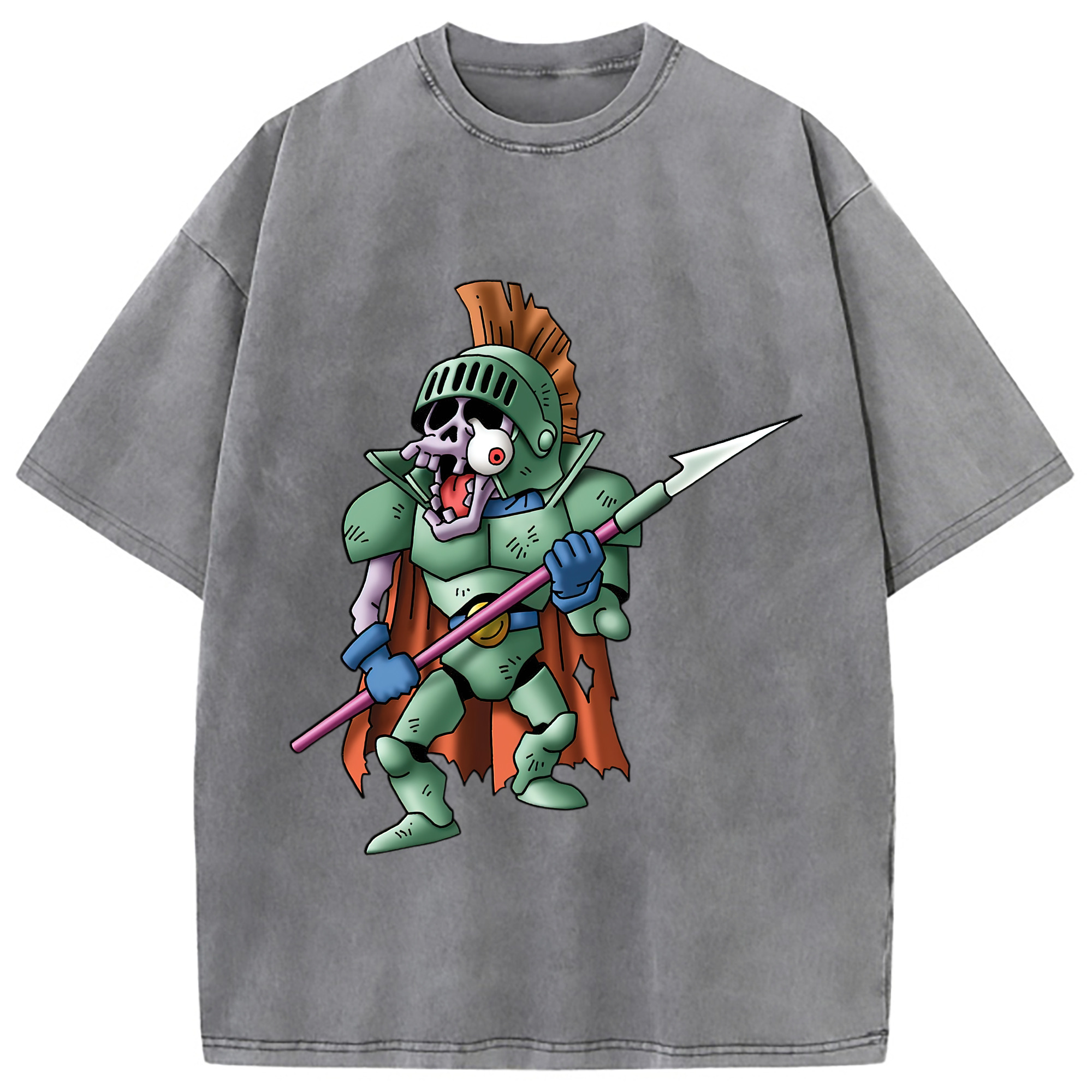 （画像用） ドラゴンクエスト Doragon Kuesuto Dragon Quest 綿100% ヴィンテージ風 半袖Tシャツ（フロントプリント）