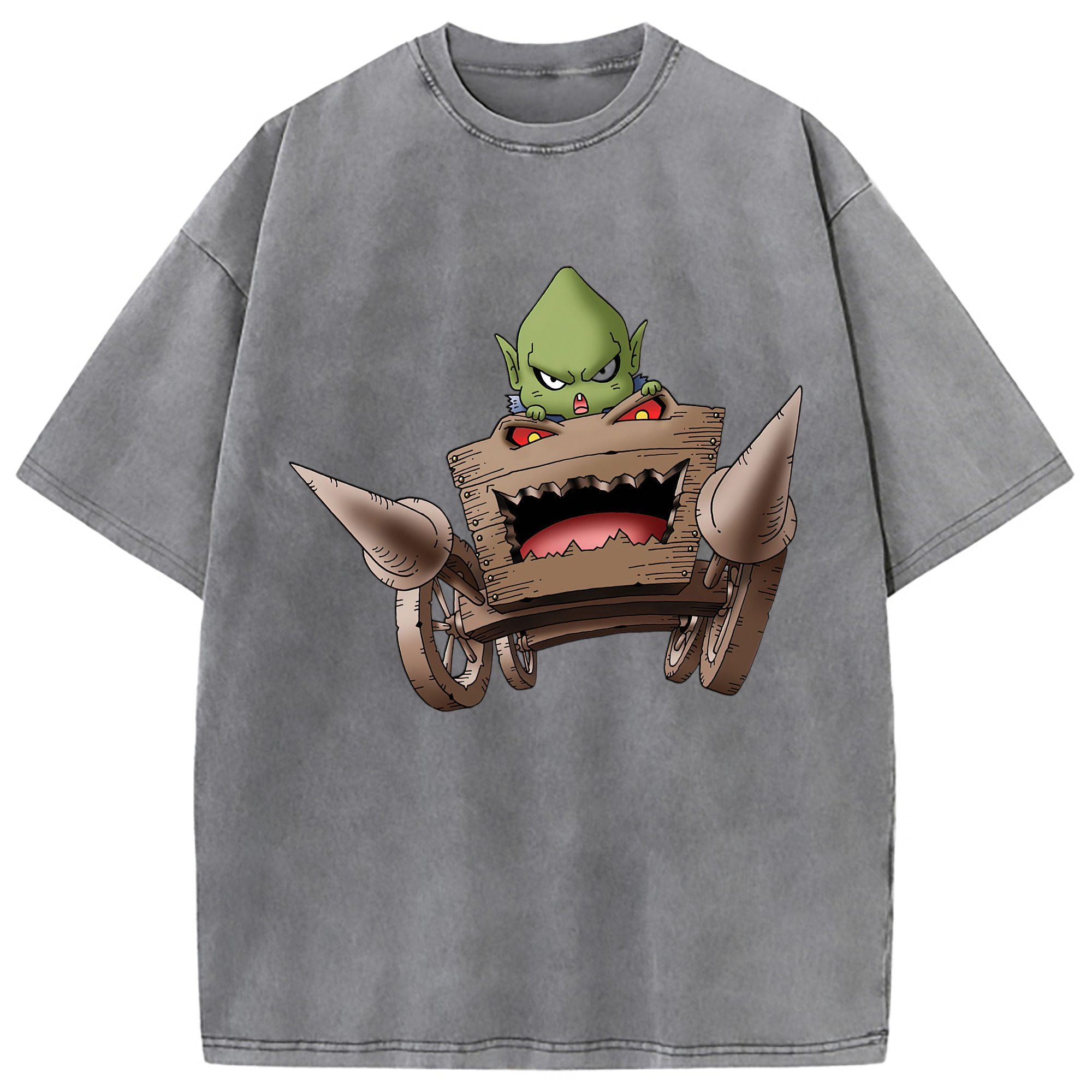 （画像用） ドラゴンクエスト Doragon Kuesuto Dragon Quest 綿100% ヴィンテージ風 半袖Tシャツ（フロントプリント）