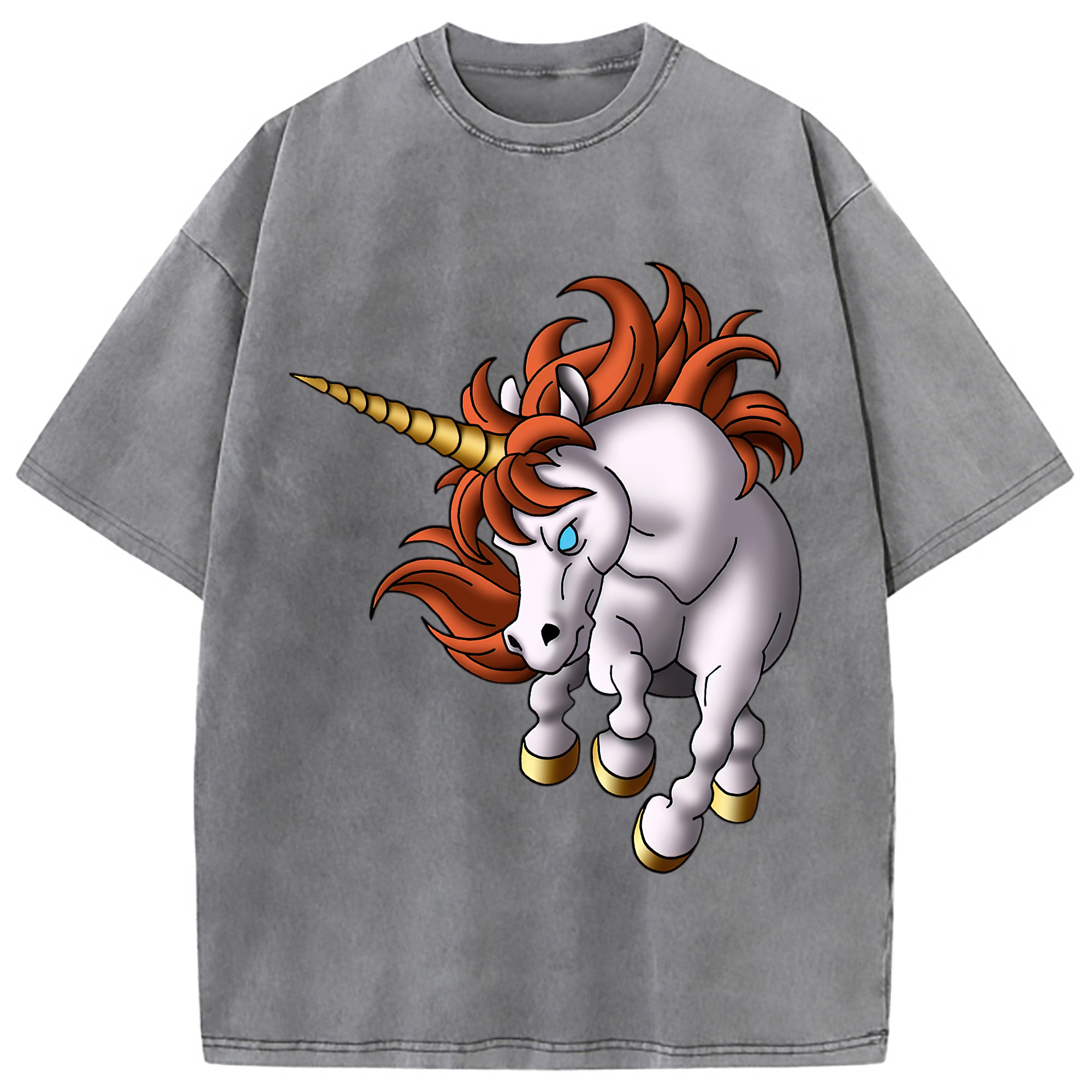 （画像用） ドラゴンクエスト Doragon Kuesuto Dragon Quest 綿100% ヴィンテージ風 半袖Tシャツ（フロントプリント）