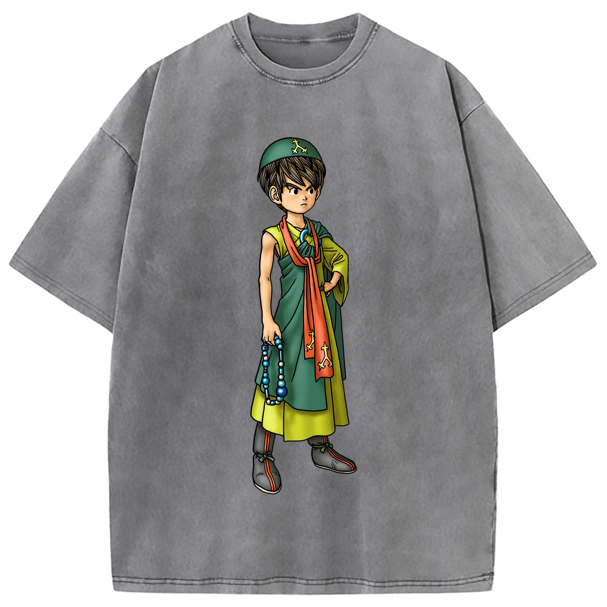 （画像用） ドラゴンクエスト Doragon Kuesuto Dragon Quest 綿100% ヴィンテージ風 半袖Tシャツ（フロントプリント）