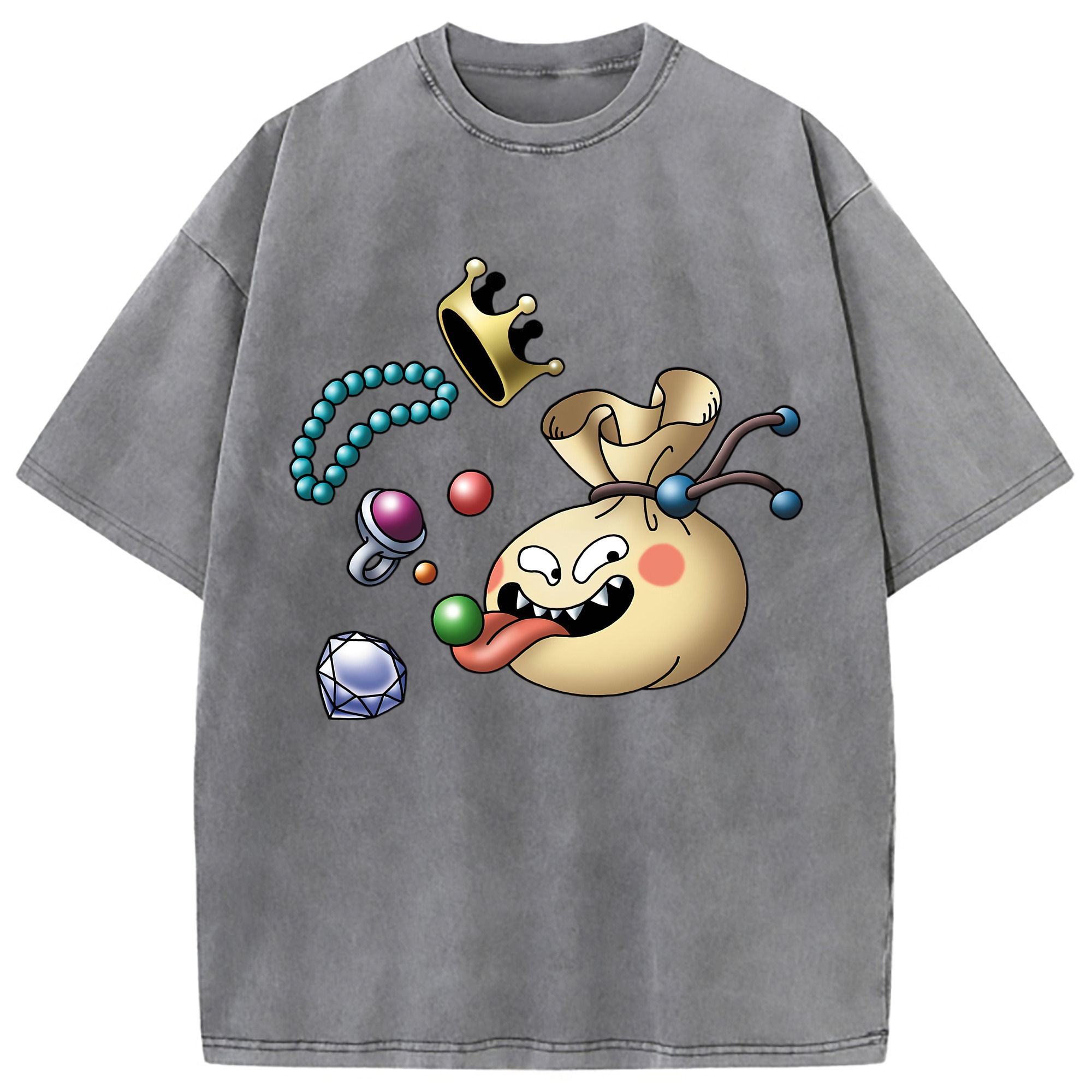 （画像用） ドラゴンクエスト Doragon Kuesuto Dragon Quest 綿100% ヴィンテージ風 半袖Tシャツ（フロントプリント）