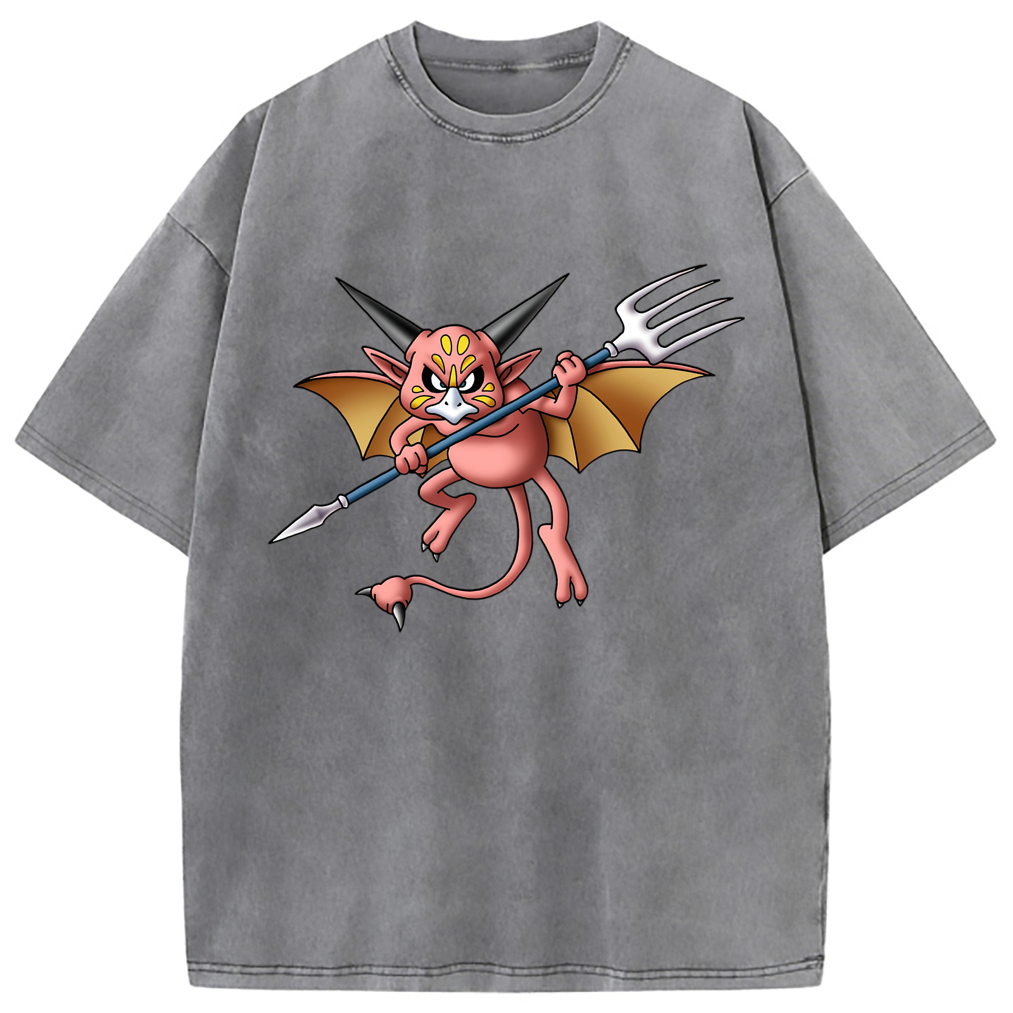（画像用） ドラゴンクエスト Doragon Kuesuto Dragon Quest 綿100% ヴィンテージ風 半袖Tシャツ（フロントプリント）