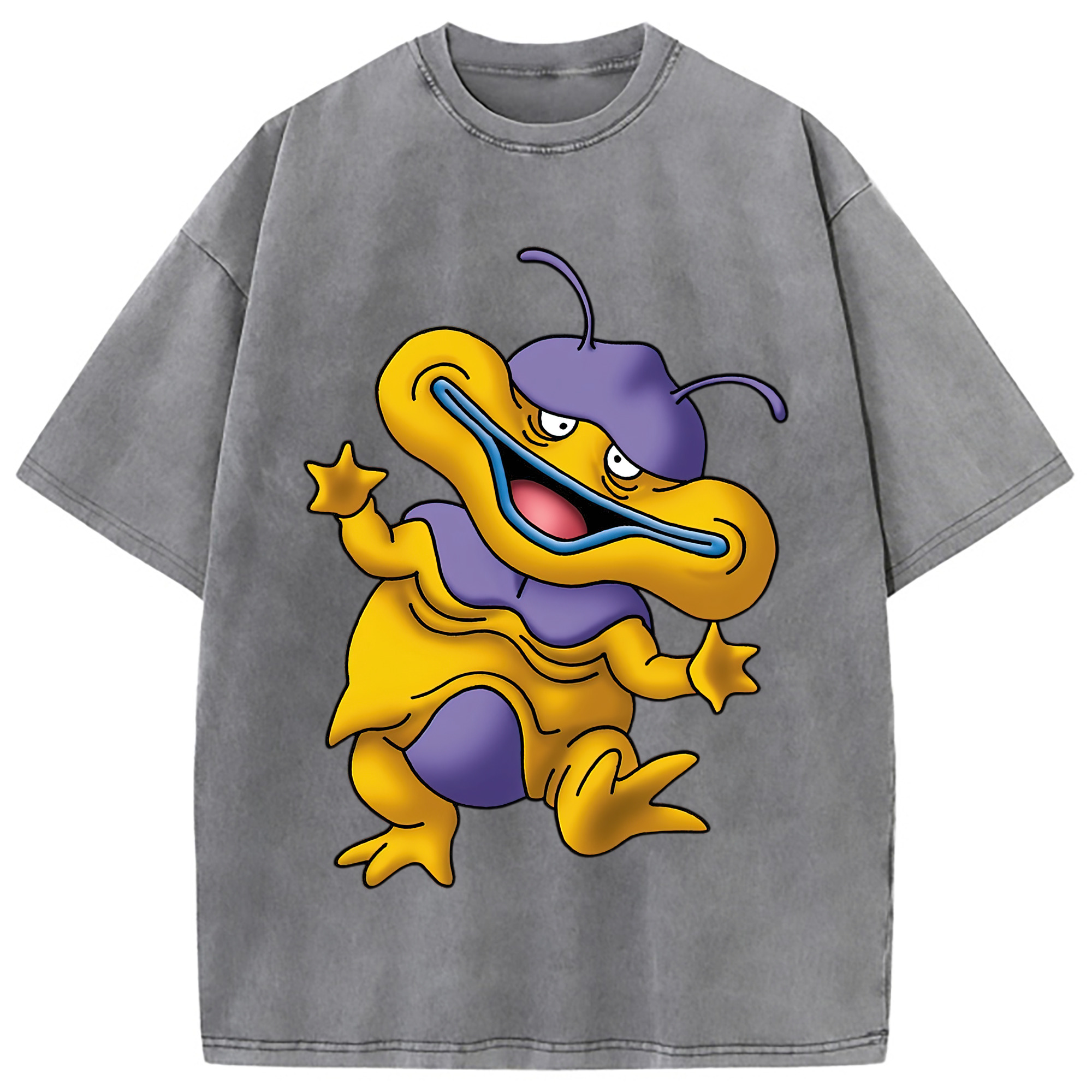 （画像用） ドラゴンクエスト Doragon Kuesuto Dragon Quest 綿100% ヴィンテージ風 半袖Tシャツ（フロントプリント）
