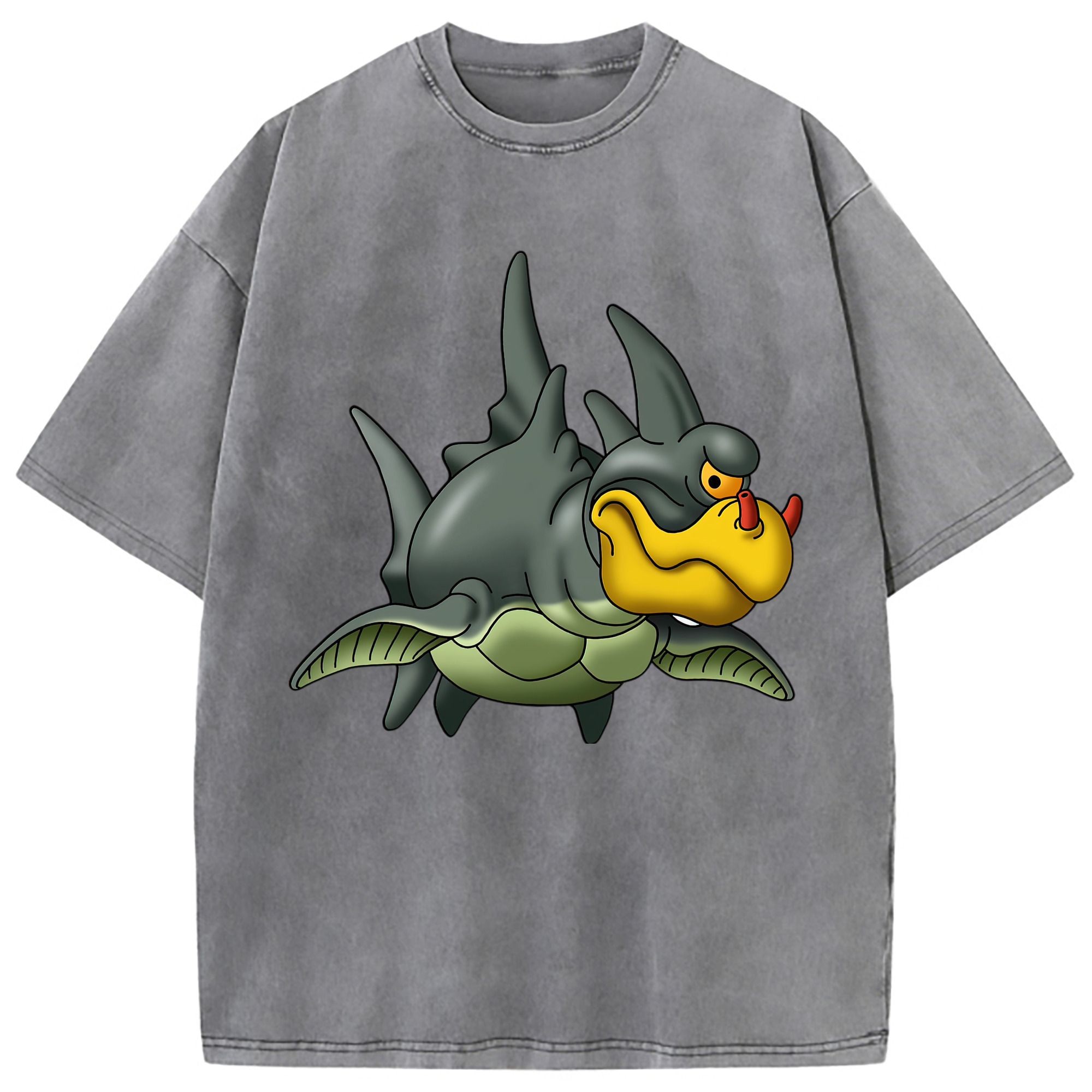 （画像用） ドラゴンクエスト Doragon Kuesuto Dragon Quest 綿100% ヴィンテージ風 半袖Tシャツ（フロントプリント）