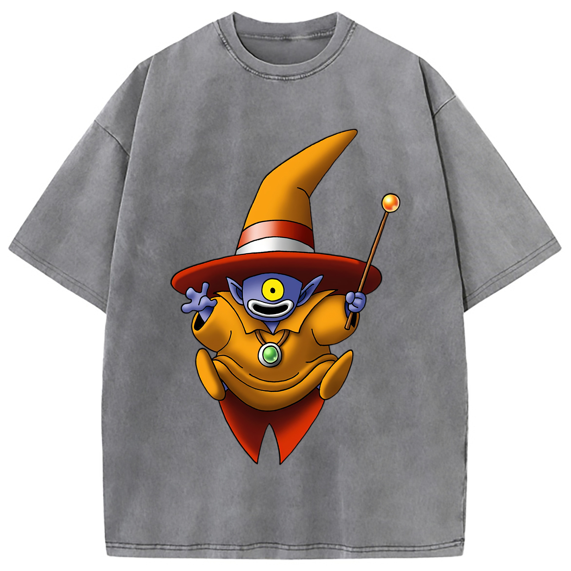 （画像用） ドラゴンクエスト Doragon Kuesuto Dragon Quest 綿100% ヴィンテージ風 半袖Tシャツ（フロントプリント）