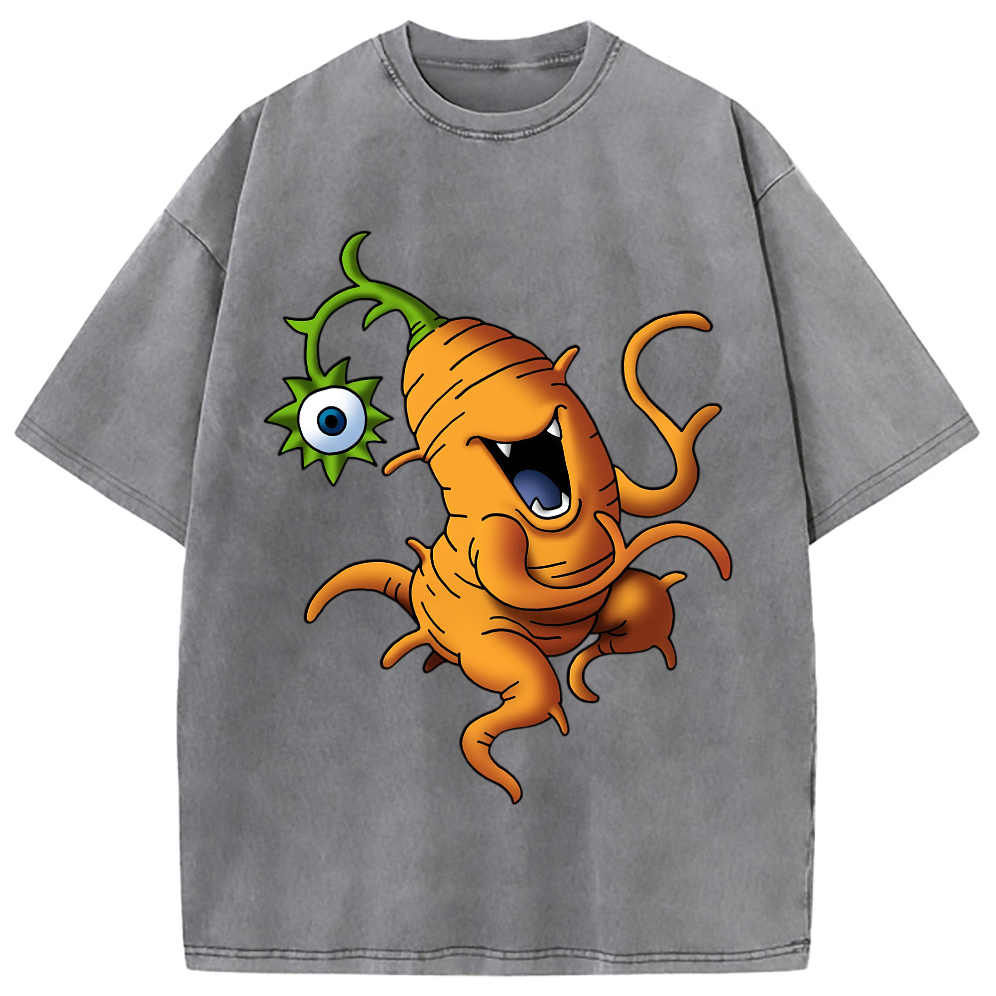 （画像用） ドラゴンクエスト Doragon Kuesuto Dragon Quest 綿100% ヴィンテージ風 半袖Tシャツ（フロントプリント）
