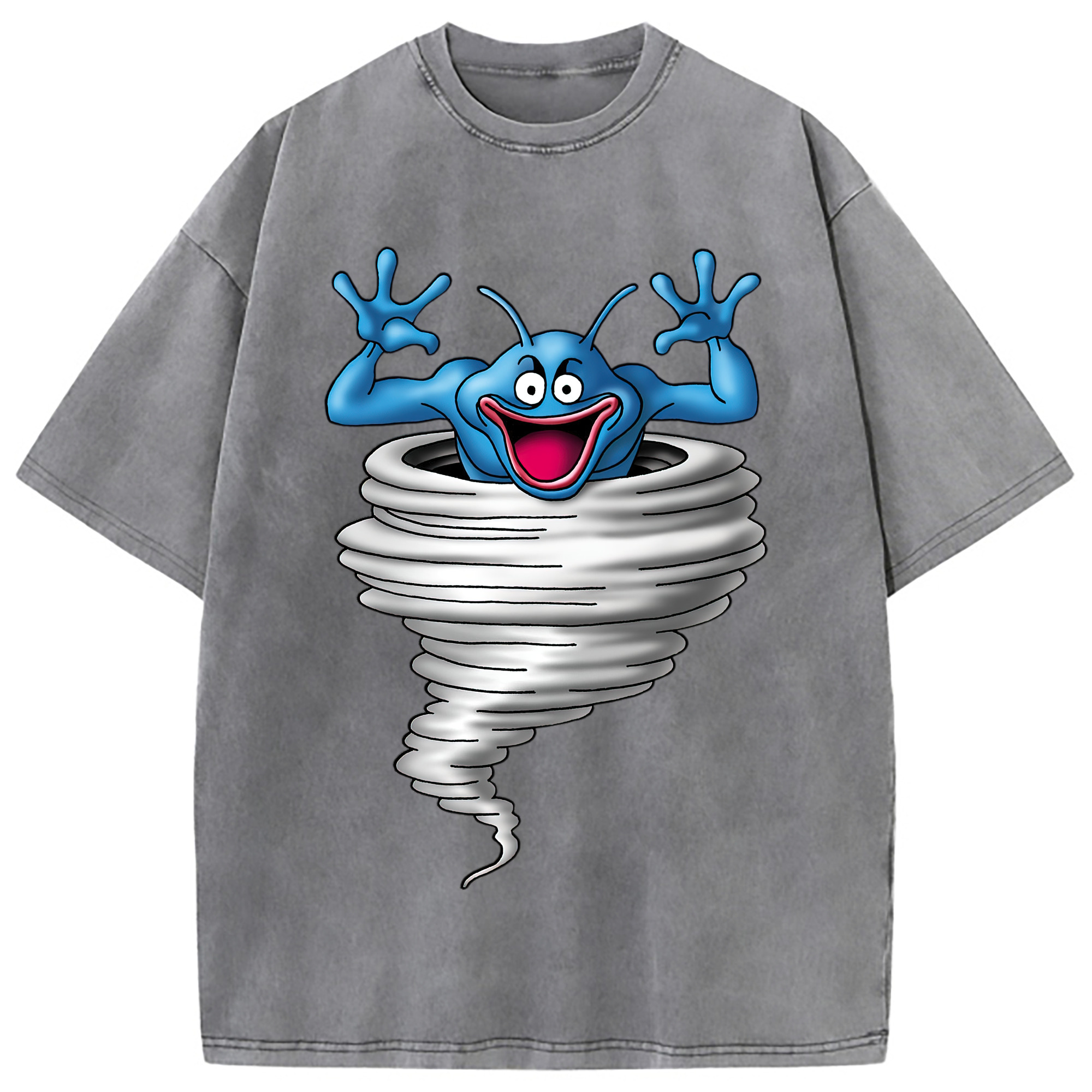 （画像用） ドラゴンクエスト Doragon Kuesuto Dragon Quest 綿100% ヴィンテージ風 半袖Tシャツ（フロントプリント）