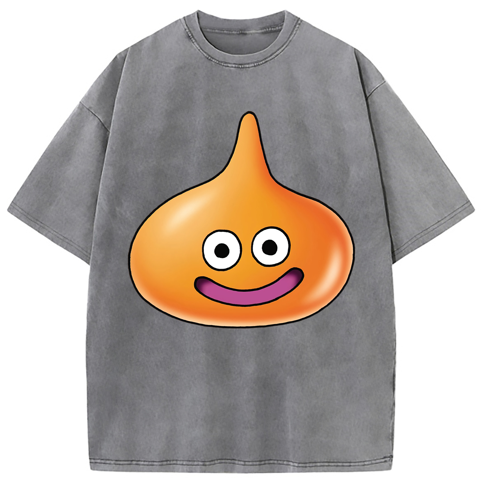 （画像用） ドラゴンクエスト Doragon Kuesuto Dragon Quest 綿100% ヴィンテージ風 半袖Tシャツ（フロントプリント）