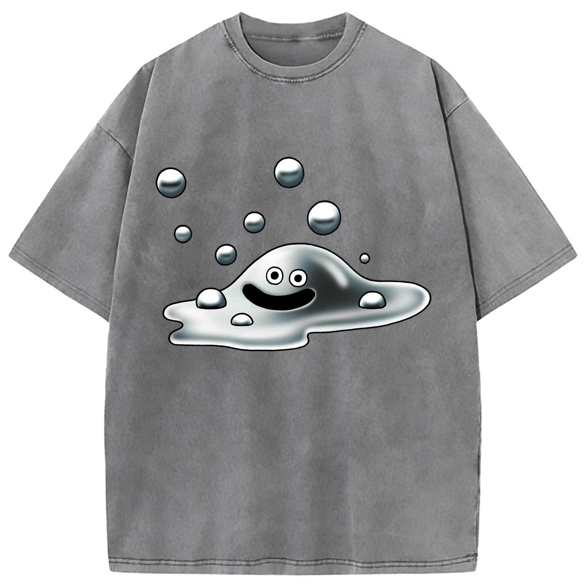 （画像用） ドラゴンクエスト Doragon Kuesuto Dragon Quest 綿100% ヴィンテージ風 半袖Tシャツ（フロントプリント）