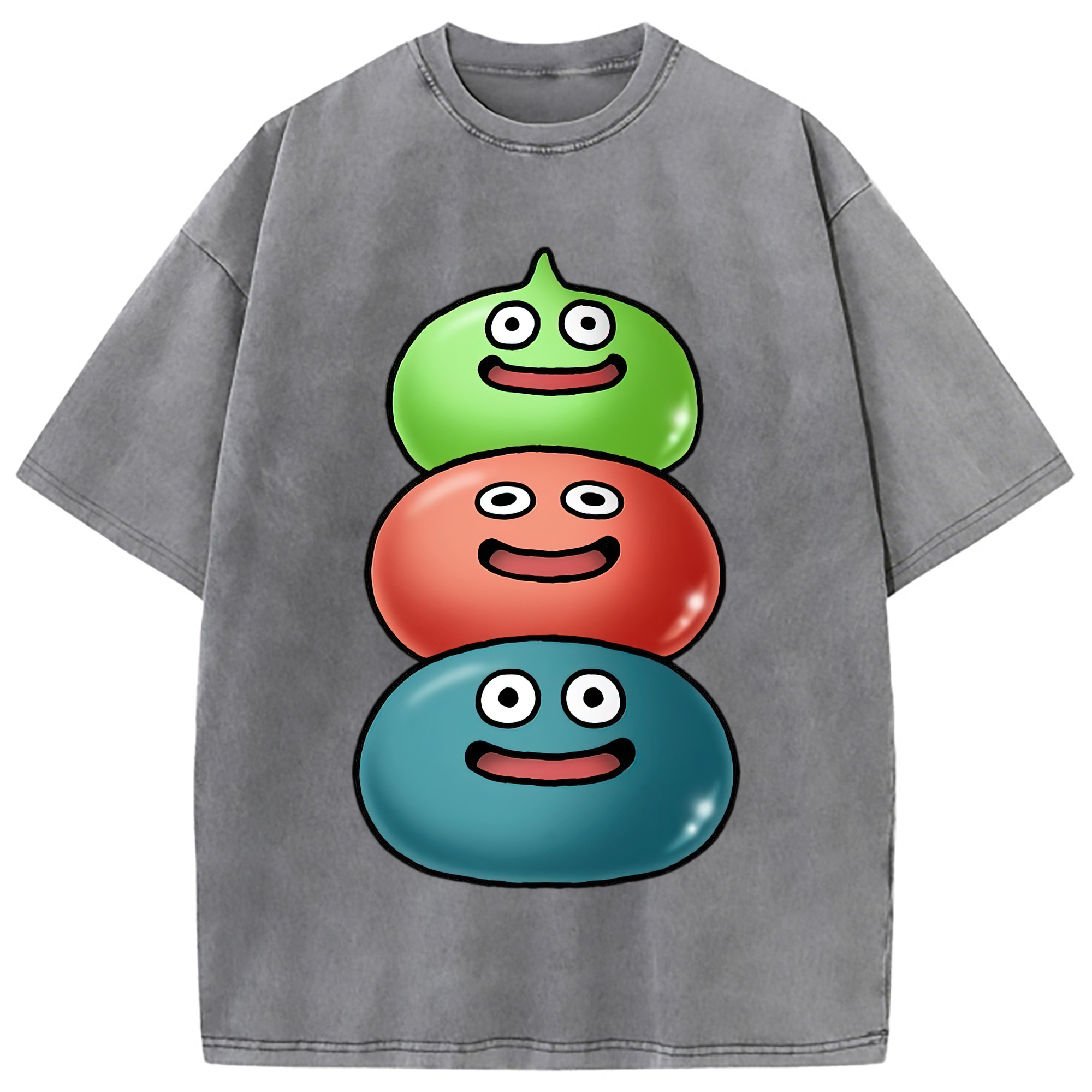 （画像用） ドラゴンクエスト Doragon Kuesuto Dragon Quest 綿100% ヴィンテージ風 半袖Tシャツ（フロントプリント）