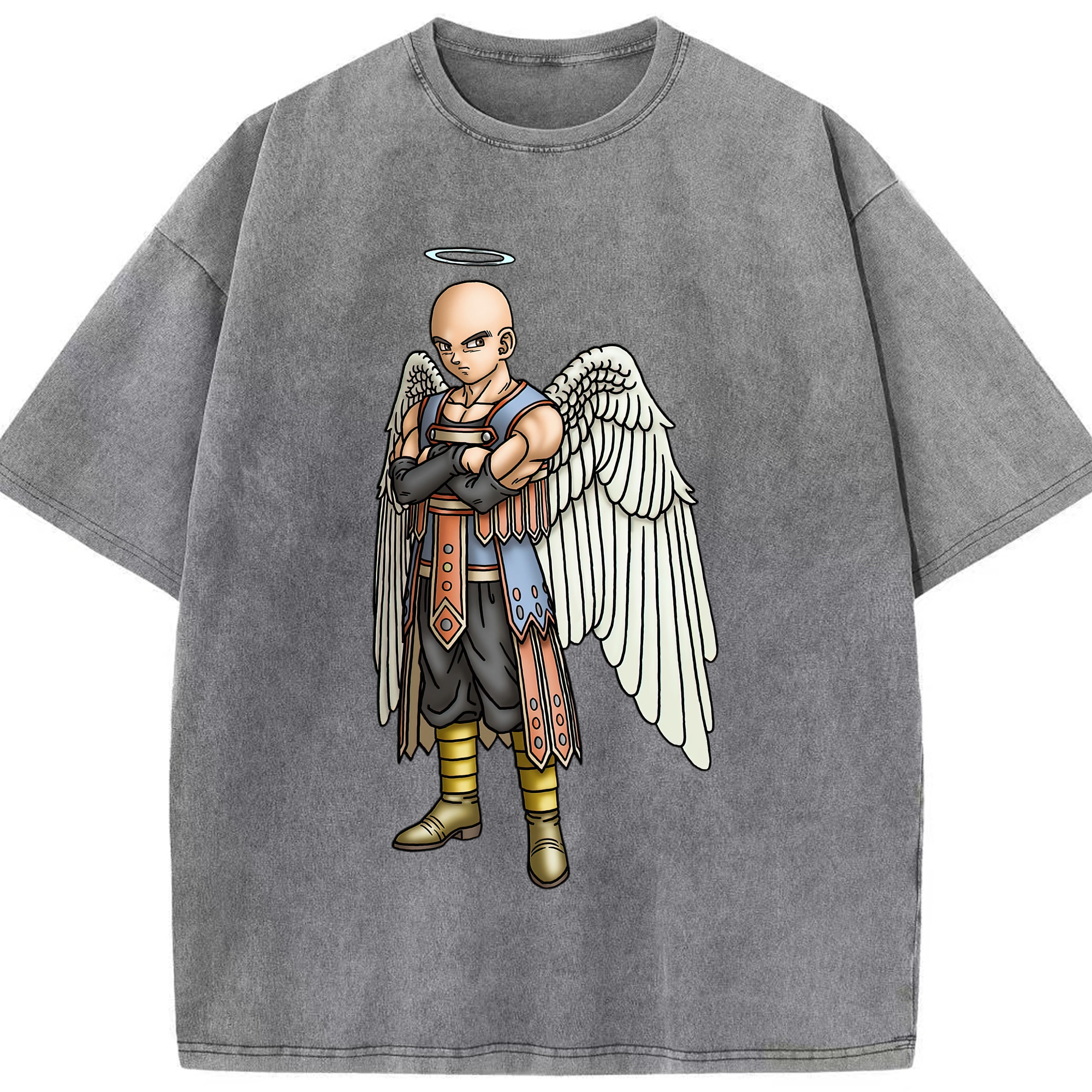 （画像用） ドラゴンクエスト Doragon Kuesuto Dragon Quest 綿100% ヴィンテージ風 半袖Tシャツ（フロントプリント）