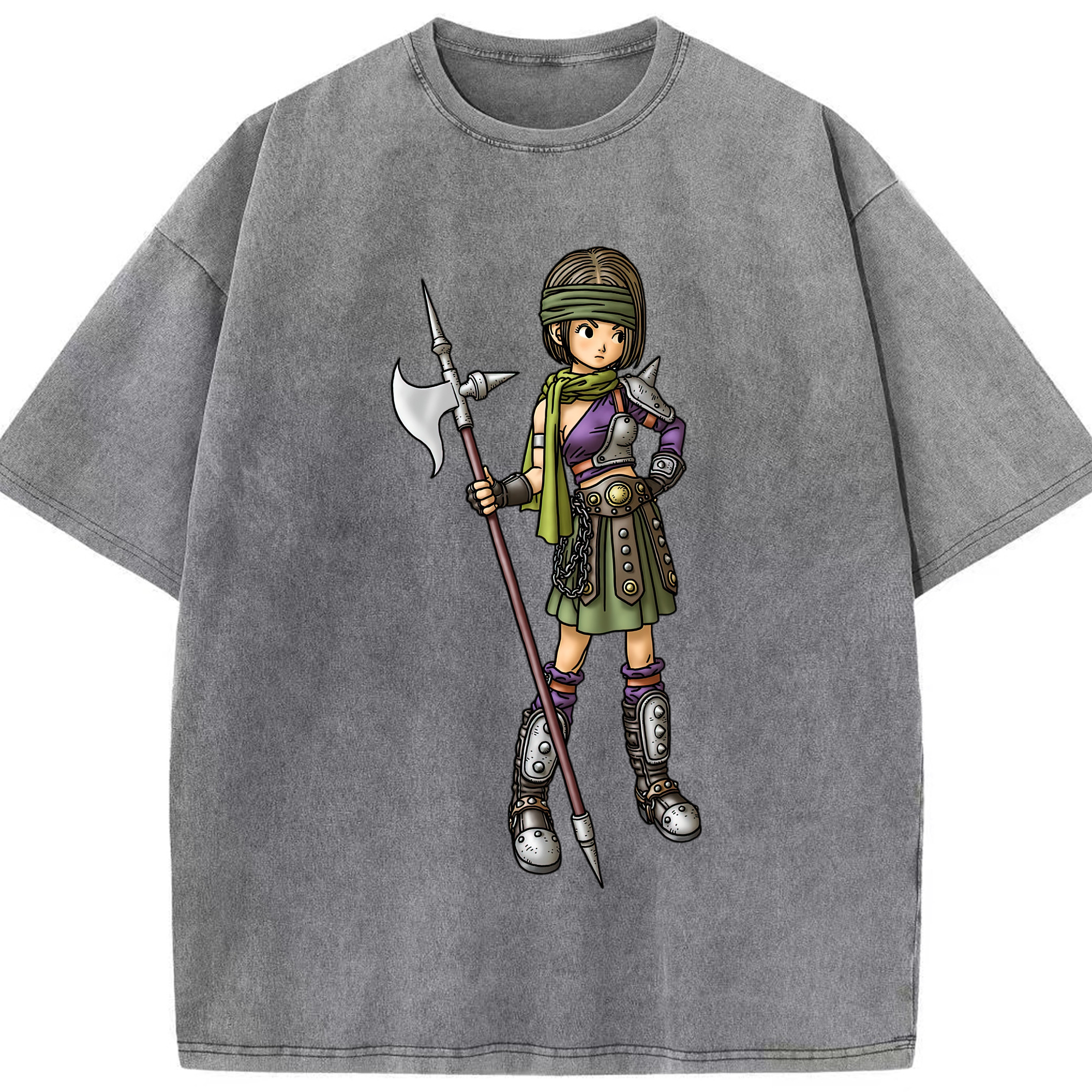 （画像用） ドラゴンクエスト Doragon Kuesuto Dragon Quest 綿100% ヴィンテージ風 半袖Tシャツ（フロントプリント）