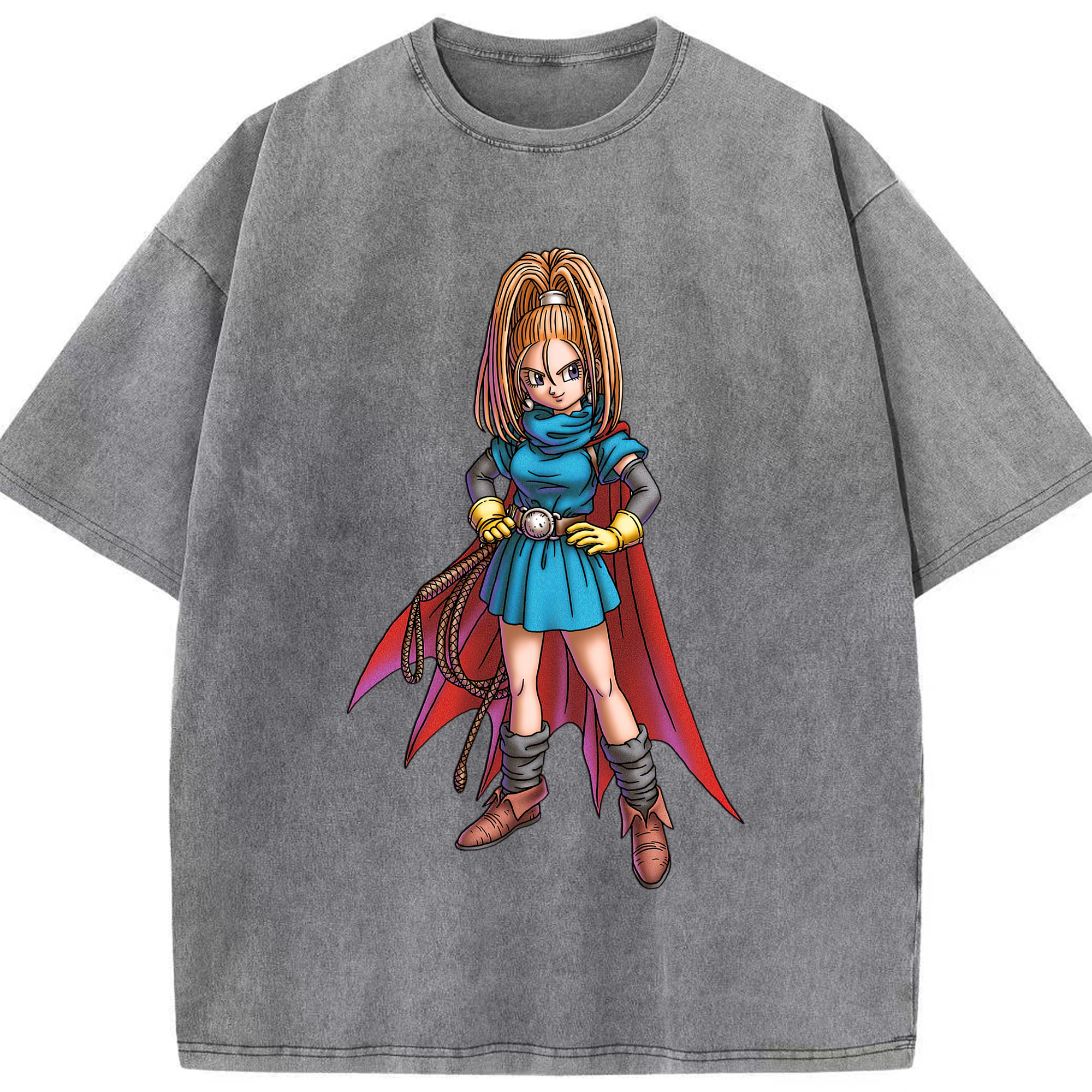 （画像用） ドラゴンクエスト Doragon Kuesuto Dragon Quest 綿100% ヴィンテージ風 半袖Tシャツ（フロントプリント）