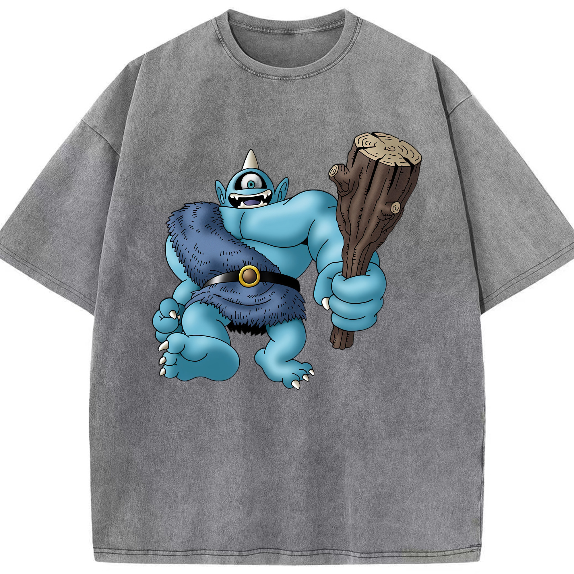 （画像用） ドラゴンクエスト Doragon Kuesuto Dragon Quest 綿100% ヴィンテージ風 半袖Tシャツ（フロントプリント）