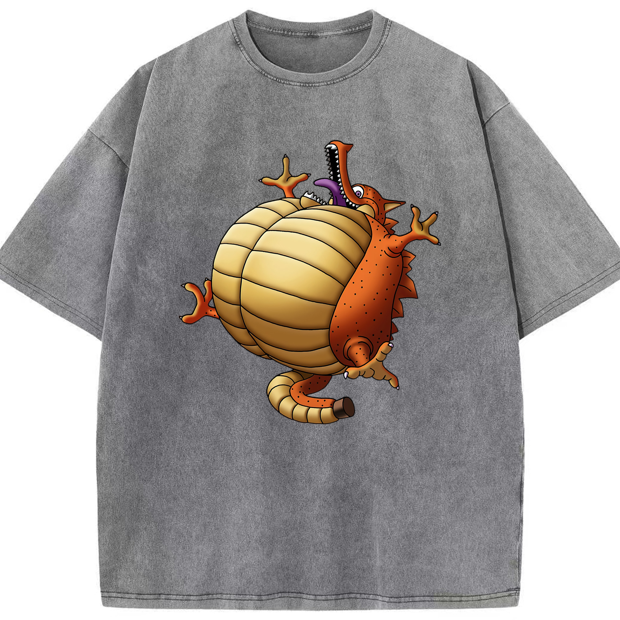 （画像用） ドラゴンクエスト Doragon Kuesuto Dragon Quest 綿100% ヴィンテージ風 半袖Tシャツ（フロントプリント）