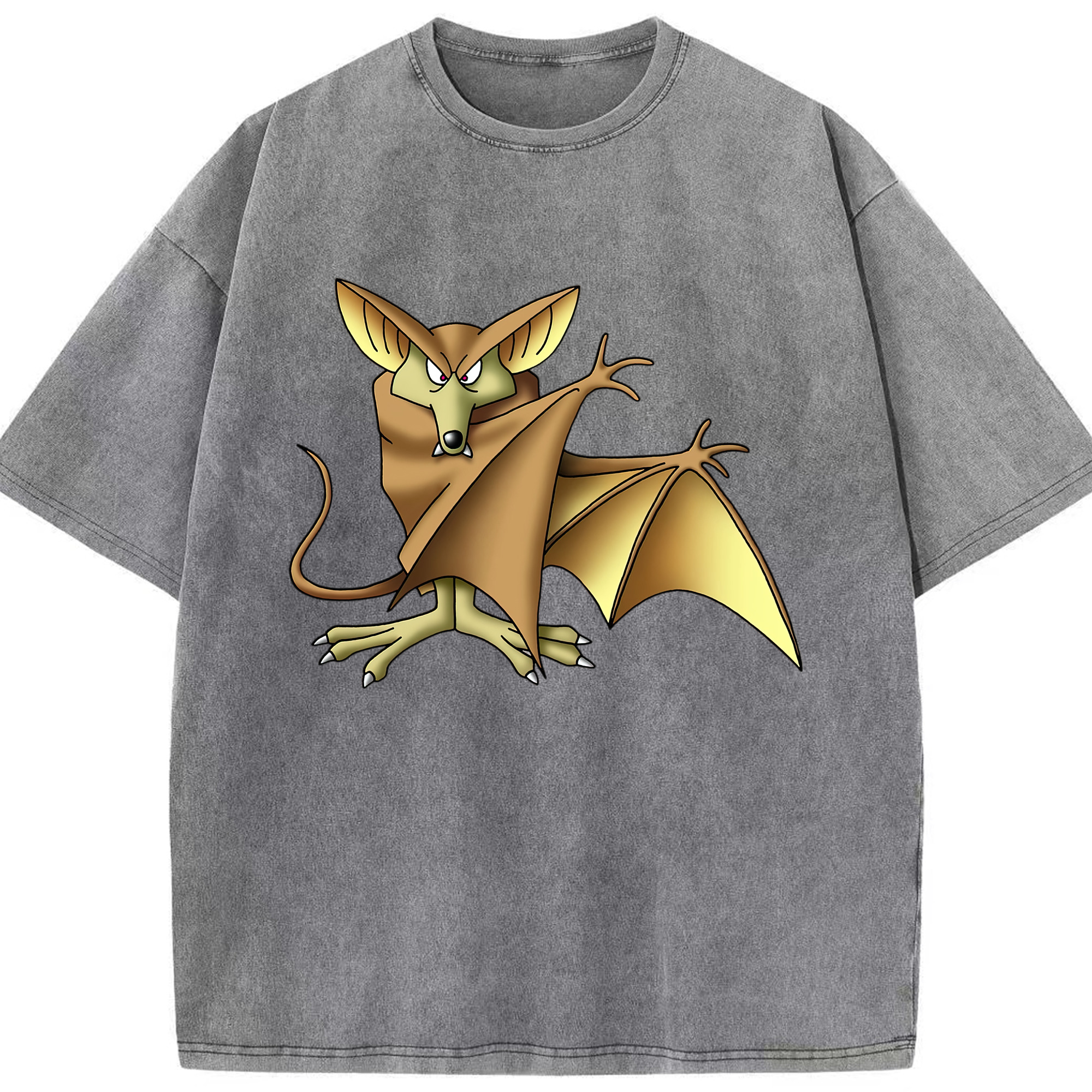 （画像用） ドラゴンクエスト Doragon Kuesuto Dragon Quest 綿100% ヴィンテージ風 半袖Tシャツ（フロントプリント）