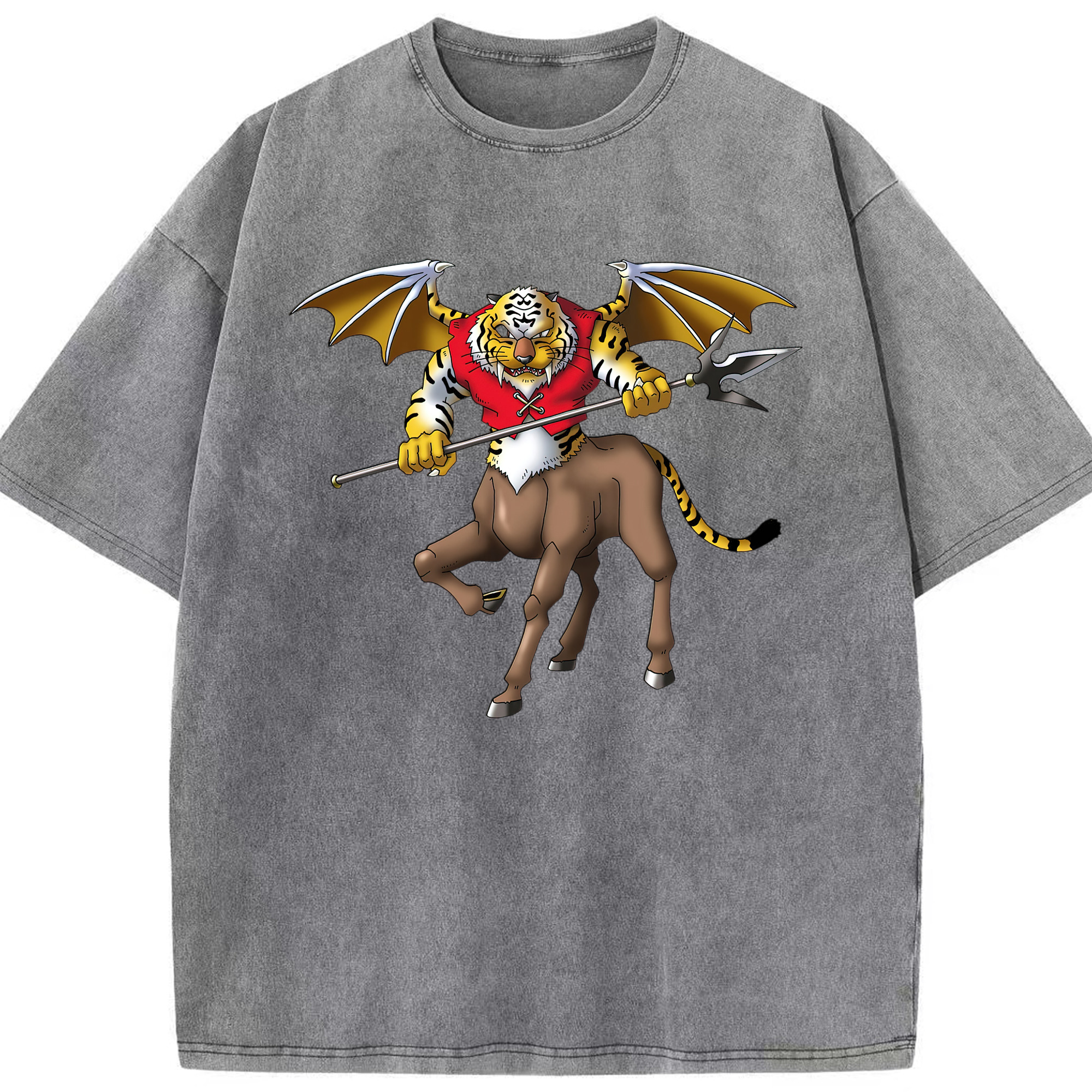 （画像用） ドラゴンクエスト Doragon Kuesuto Dragon Quest 綿100% ヴィンテージ風 半袖Tシャツ（フロントプリント）