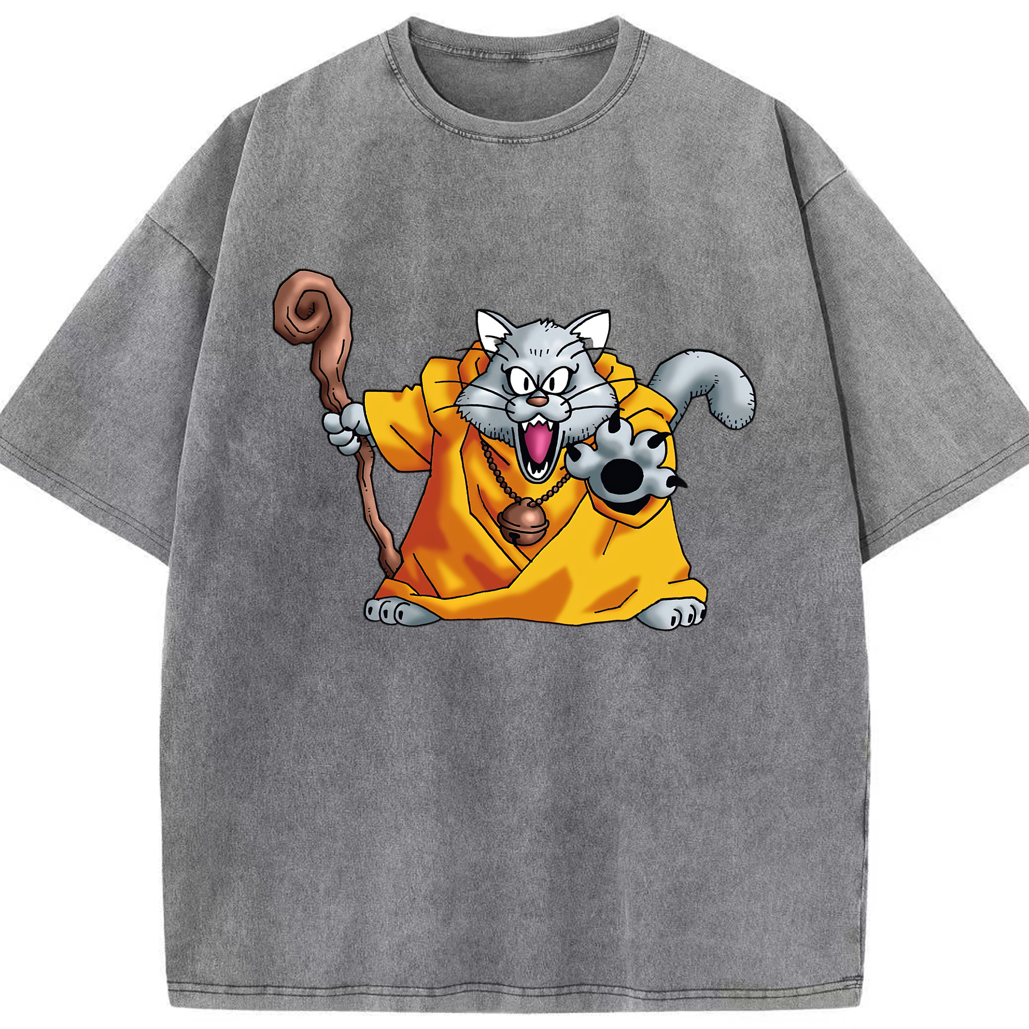 （画像用） ドラゴンクエスト Doragon Kuesuto Dragon Quest 綿100% ヴィンテージ風 半袖Tシャツ（フロントプリント）
