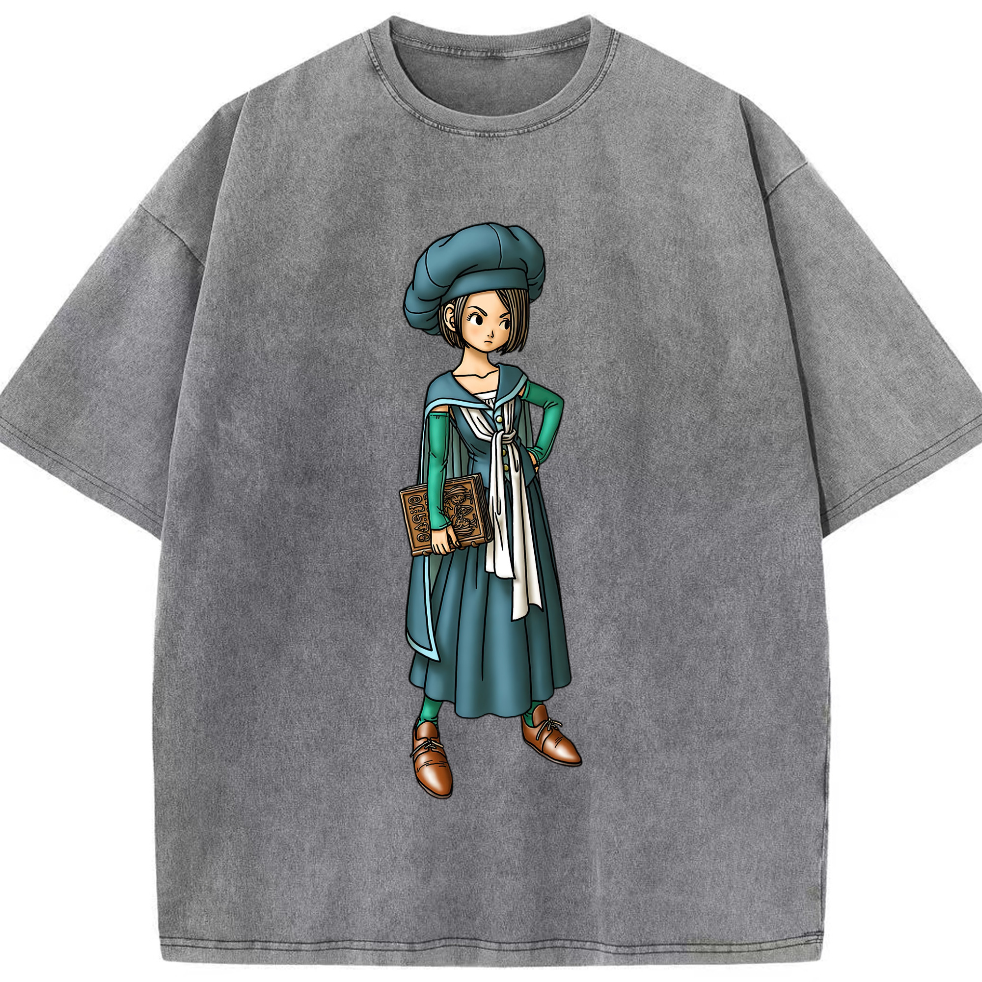 （画像用） ドラゴンクエスト Doragon Kuesuto Dragon Quest 綿100% ヴィンテージ風 半袖Tシャツ（フロントプリント）