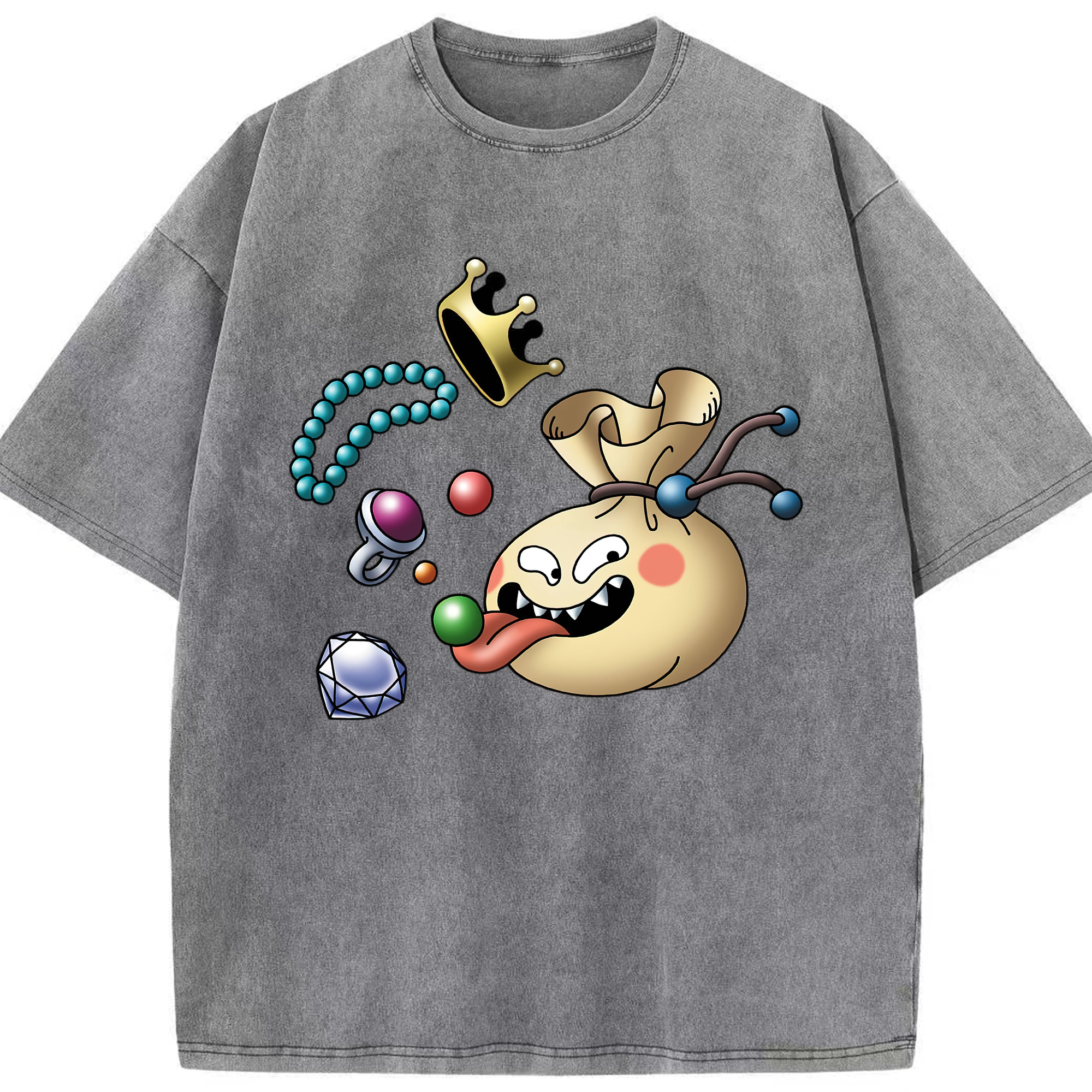 （画像用） ドラゴンクエスト Doragon Kuesuto Dragon Quest 綿100% ヴィンテージ風 半袖Tシャツ（フロントプリント）