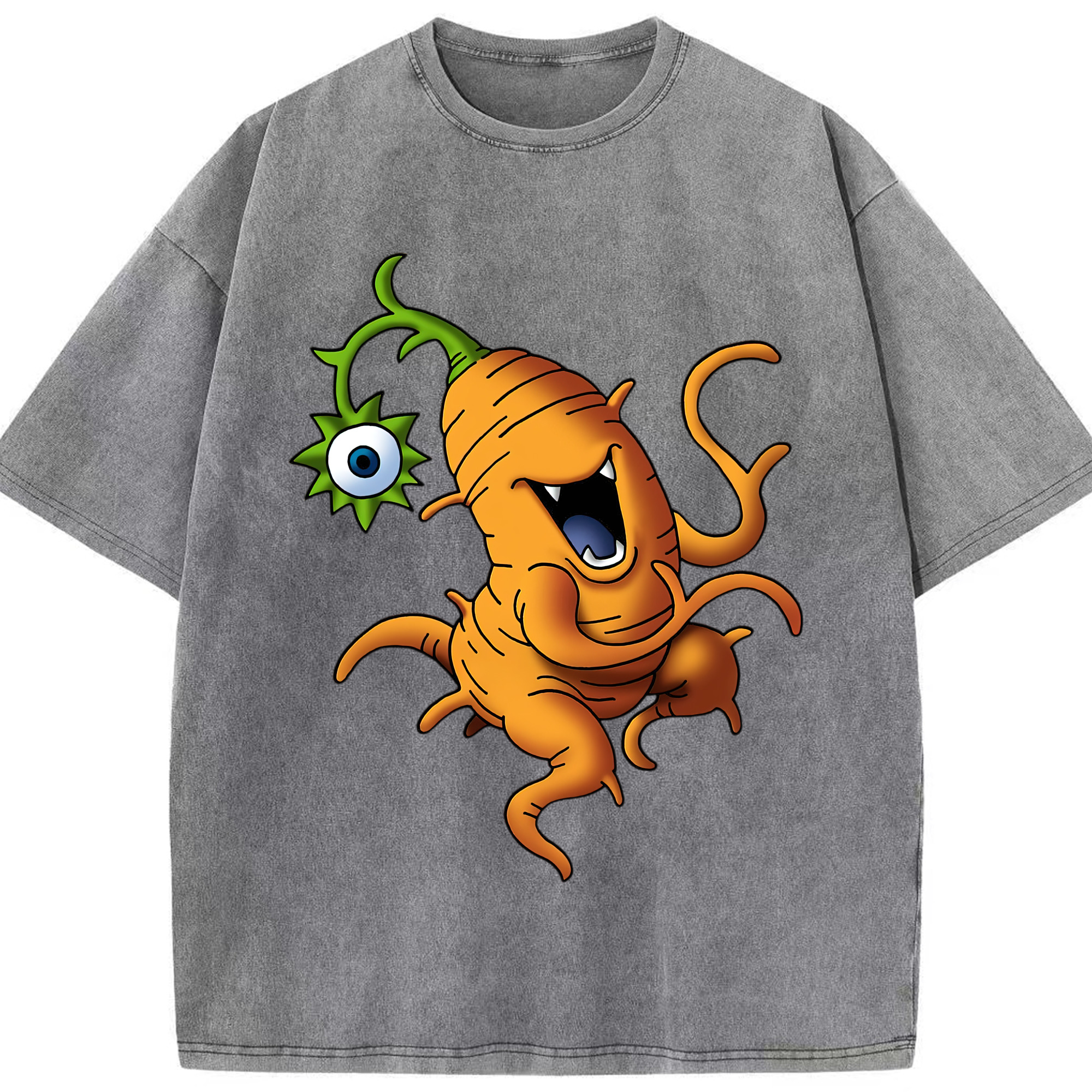 （画像用） ドラゴンクエスト Doragon Kuesuto Dragon Quest 綿100% ヴィンテージ風 半袖Tシャツ（フロントプリント）