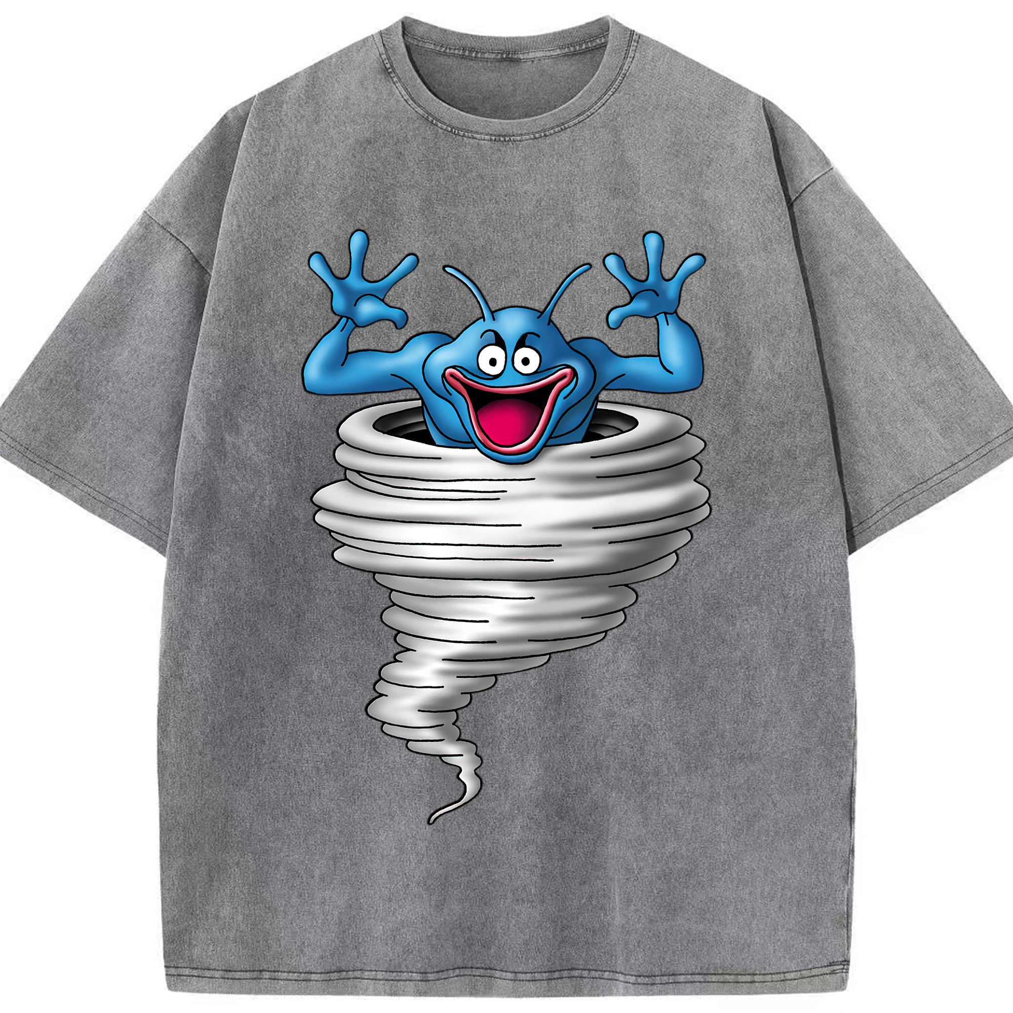 （画像用） ドラゴンクエスト Doragon Kuesuto Dragon Quest 綿100% ヴィンテージ風 半袖Tシャツ（フロントプリント）
