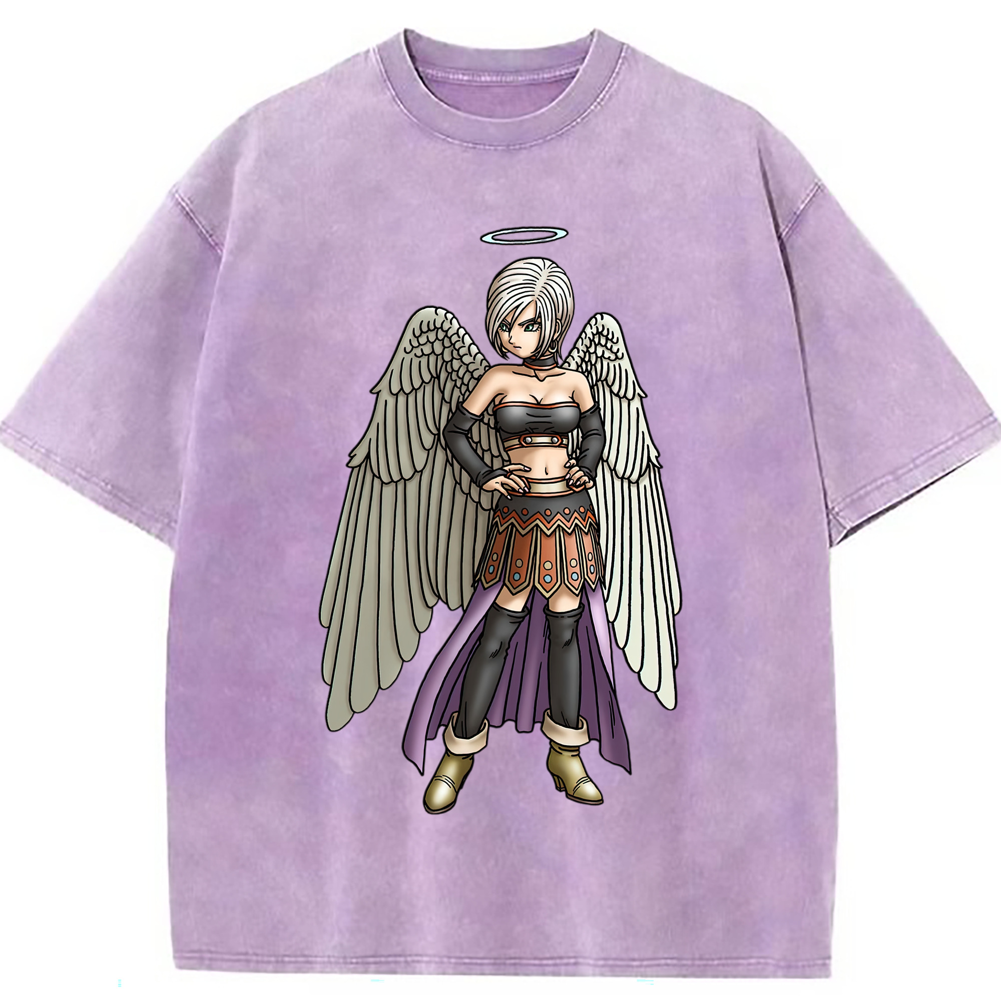 （画像用） ドラゴンクエスト Doragon Kuesuto Dragon Quest 綿100% ヴィンテージ風 半袖Tシャツ（フロントプリント）