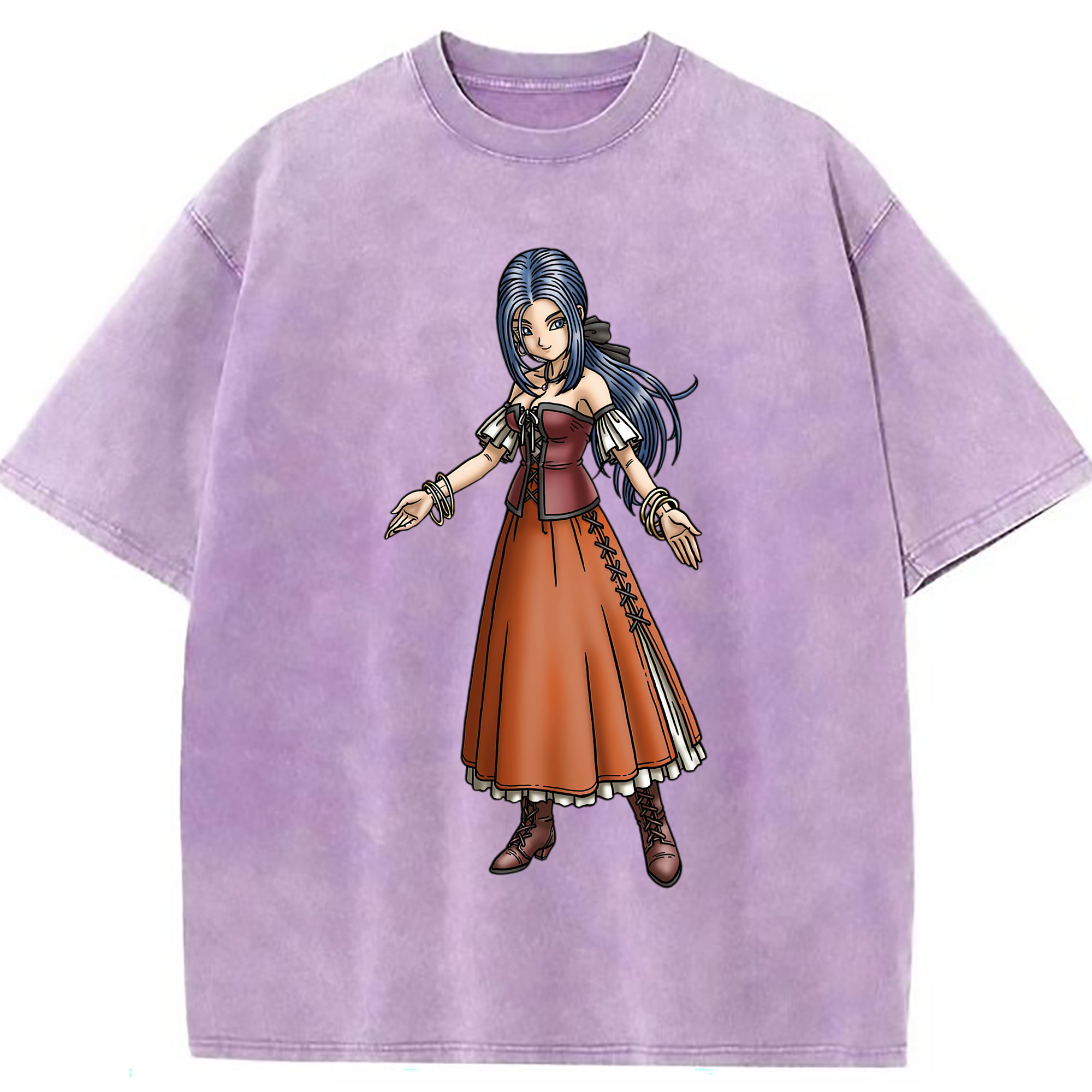 （画像用） ドラゴンクエスト Doragon Kuesuto Dragon Quest 綿100% ヴィンテージ風 半袖Tシャツ（フロントプリント）