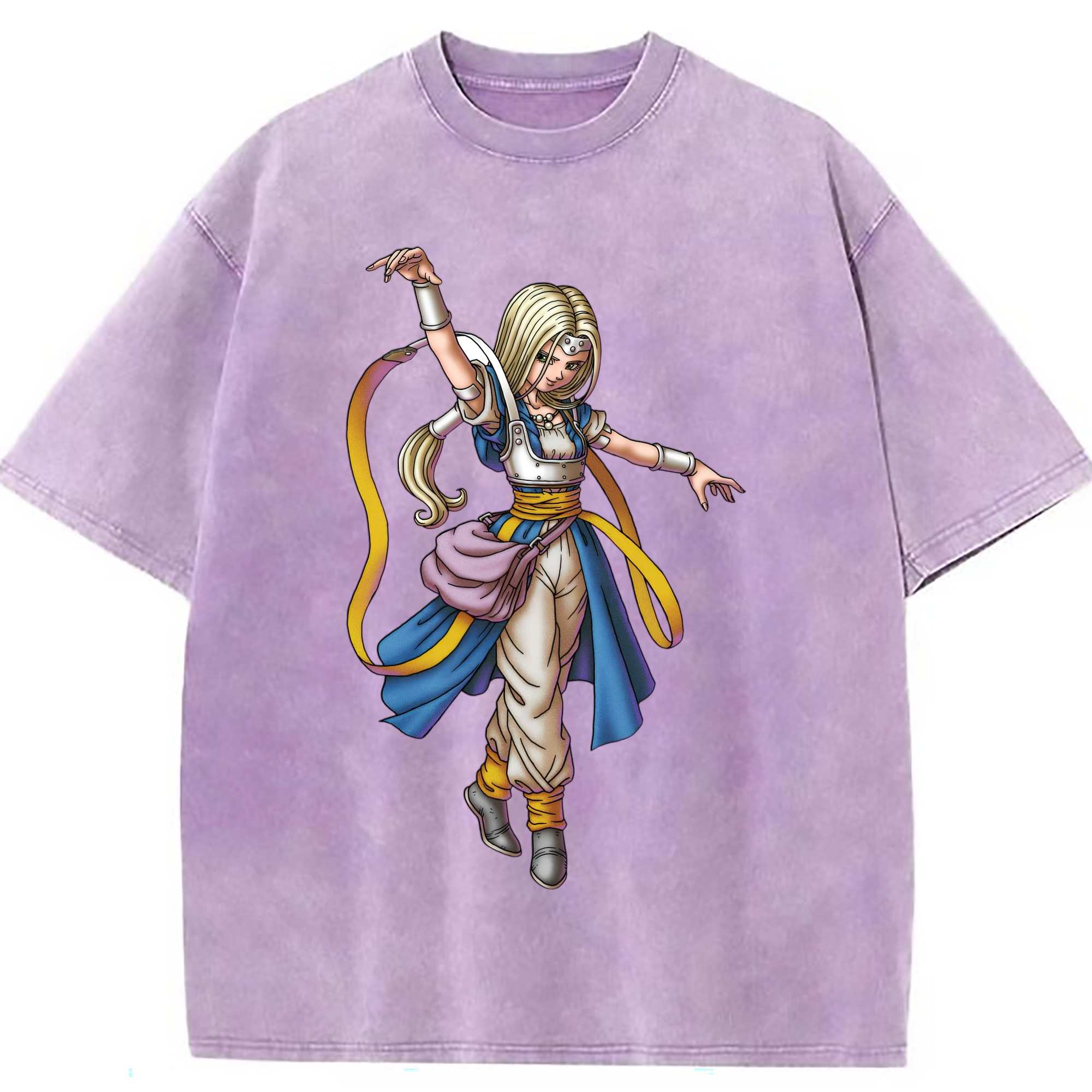 （画像用） ドラゴンクエスト Doragon Kuesuto Dragon Quest 綿100% ヴィンテージ風 半袖Tシャツ（フロントプリント）