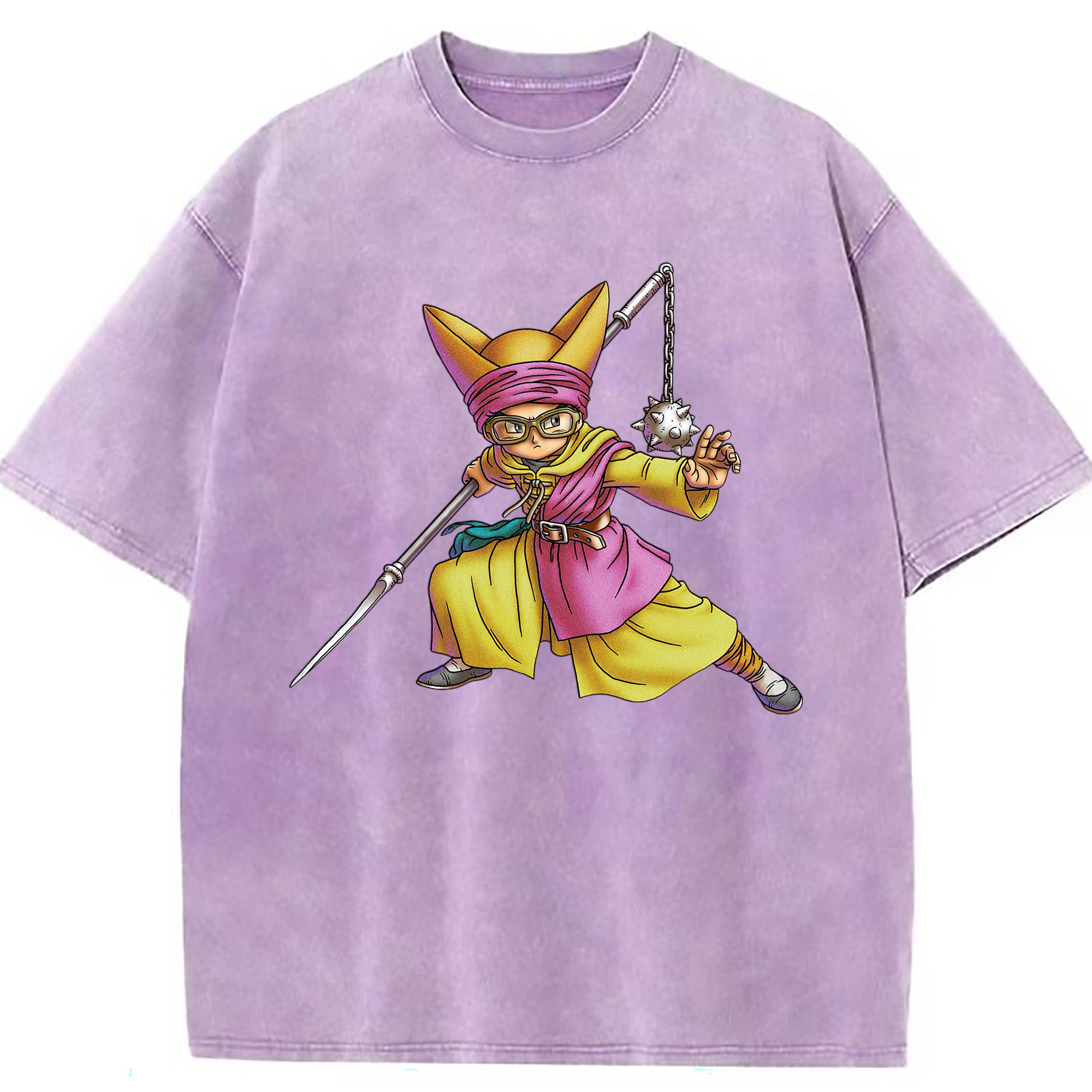 （画像用） ドラゴンクエスト Doragon Kuesuto Dragon Quest 綿100% ヴィンテージ風 半袖Tシャツ（フロントプリント）
