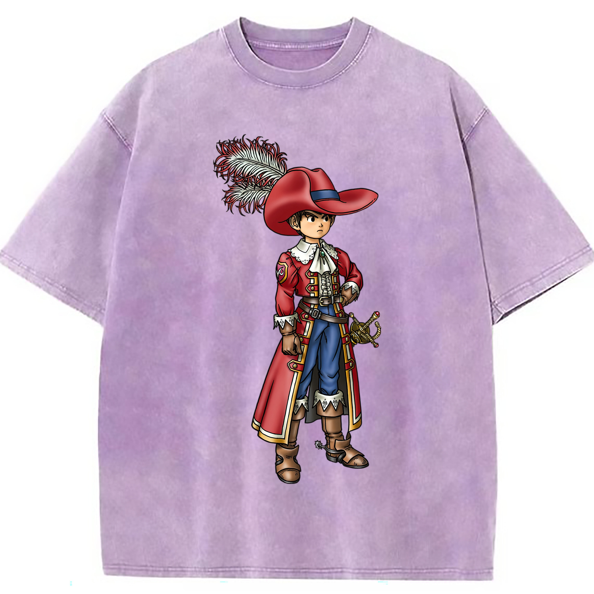 （画像用） ドラゴンクエスト Doragon Kuesuto Dragon Quest 綿100% ヴィンテージ風 半袖Tシャツ（フロントプリント）
