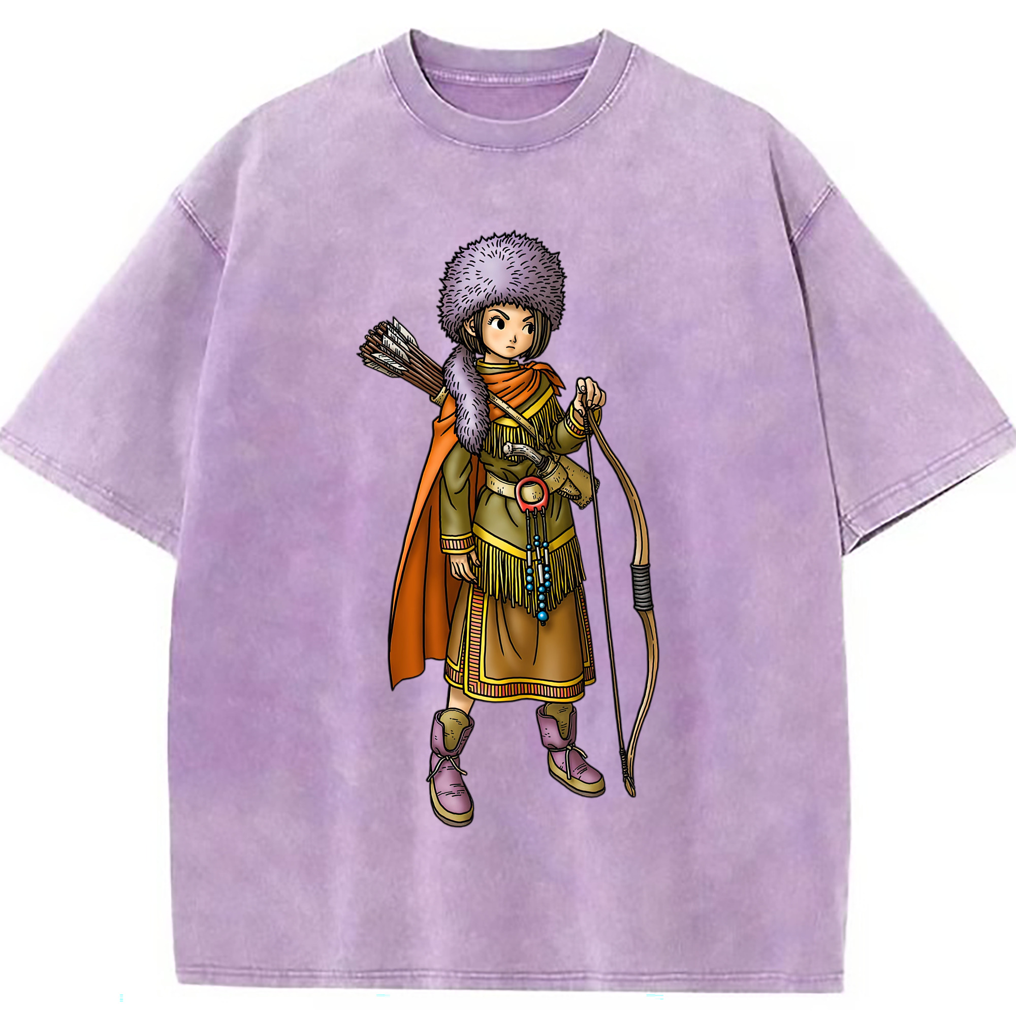 （画像用） ドラゴンクエスト Doragon Kuesuto Dragon Quest 綿100% ヴィンテージ風 半袖Tシャツ（フロントプリント）