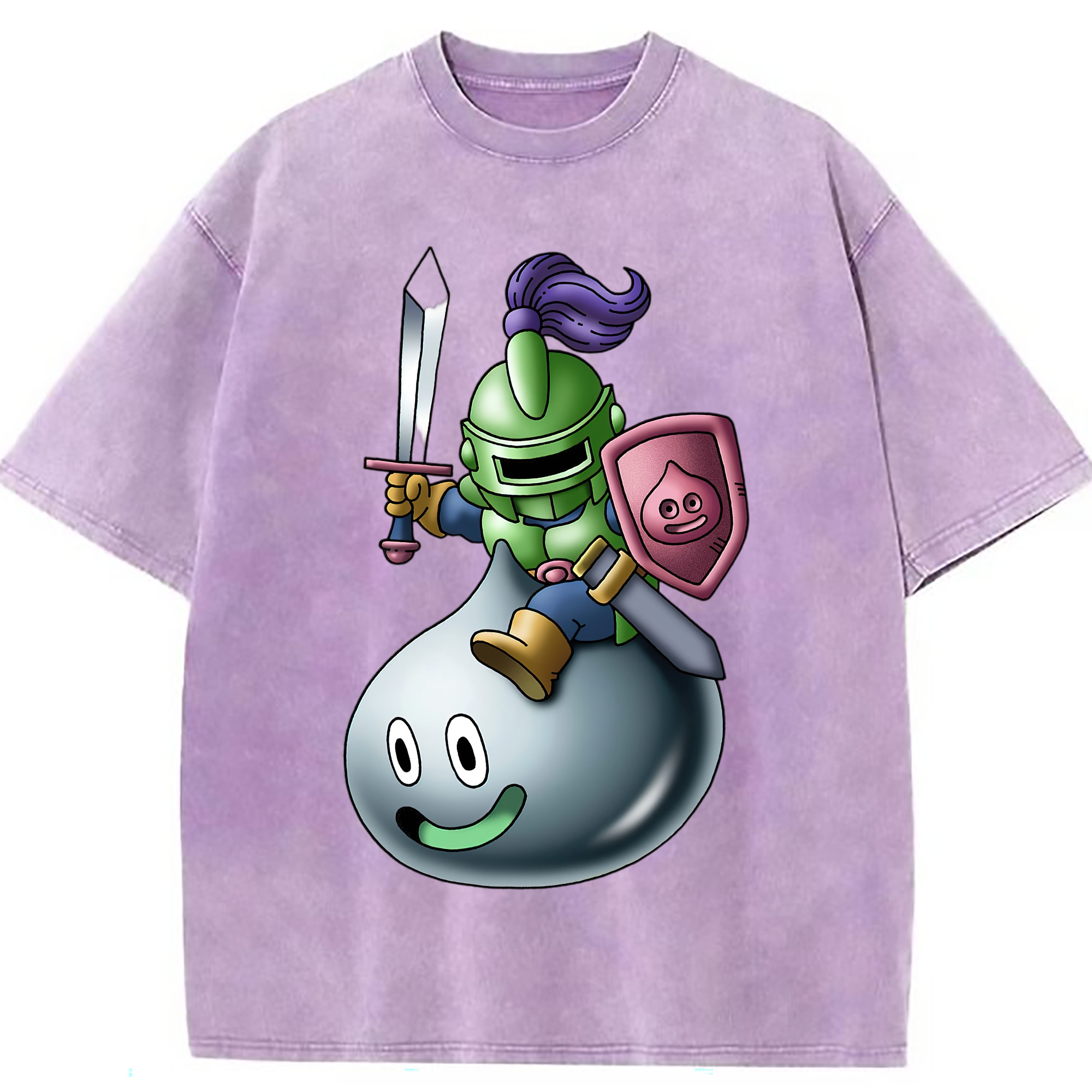 （画像用） ドラゴンクエスト Doragon Kuesuto Dragon Quest 綿100% ヴィンテージ風 半袖Tシャツ（フロントプリント）