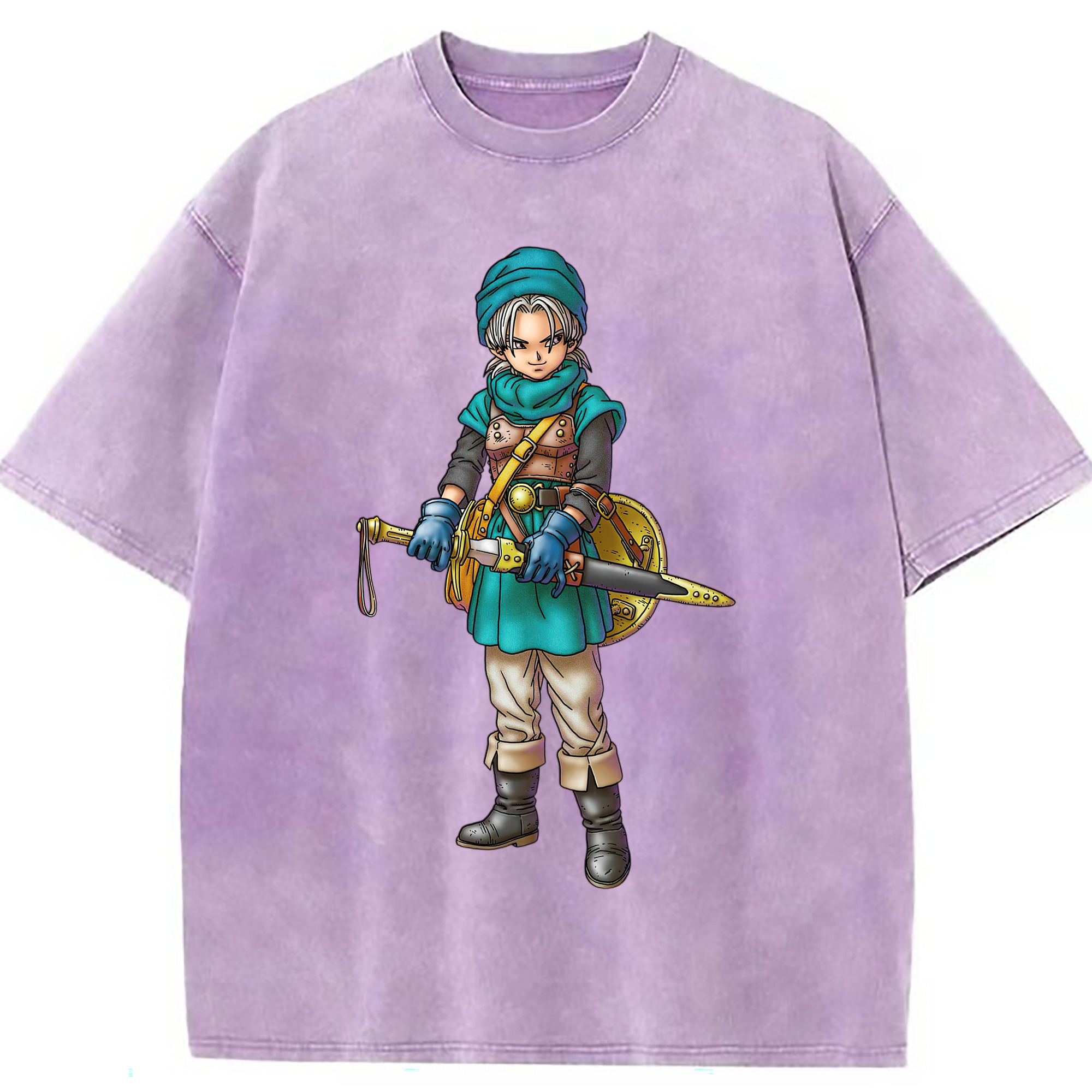 （画像用） ドラゴンクエスト Doragon Kuesuto Dragon Quest 綿100% ヴィンテージ風 半袖Tシャツ（フロントプリント）