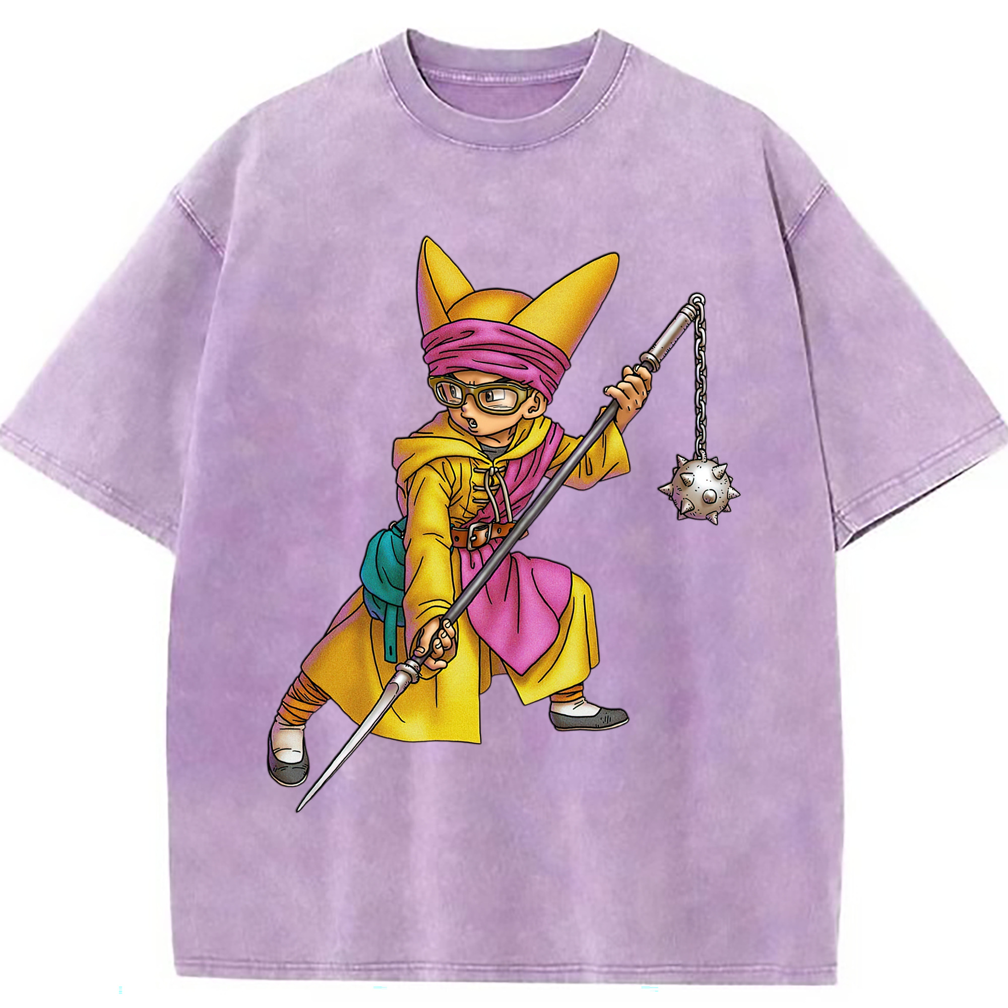 （画像用） ドラゴンクエスト Doragon Kuesuto Dragon Quest 綿100% ヴィンテージ風 半袖Tシャツ（フロントプリント）