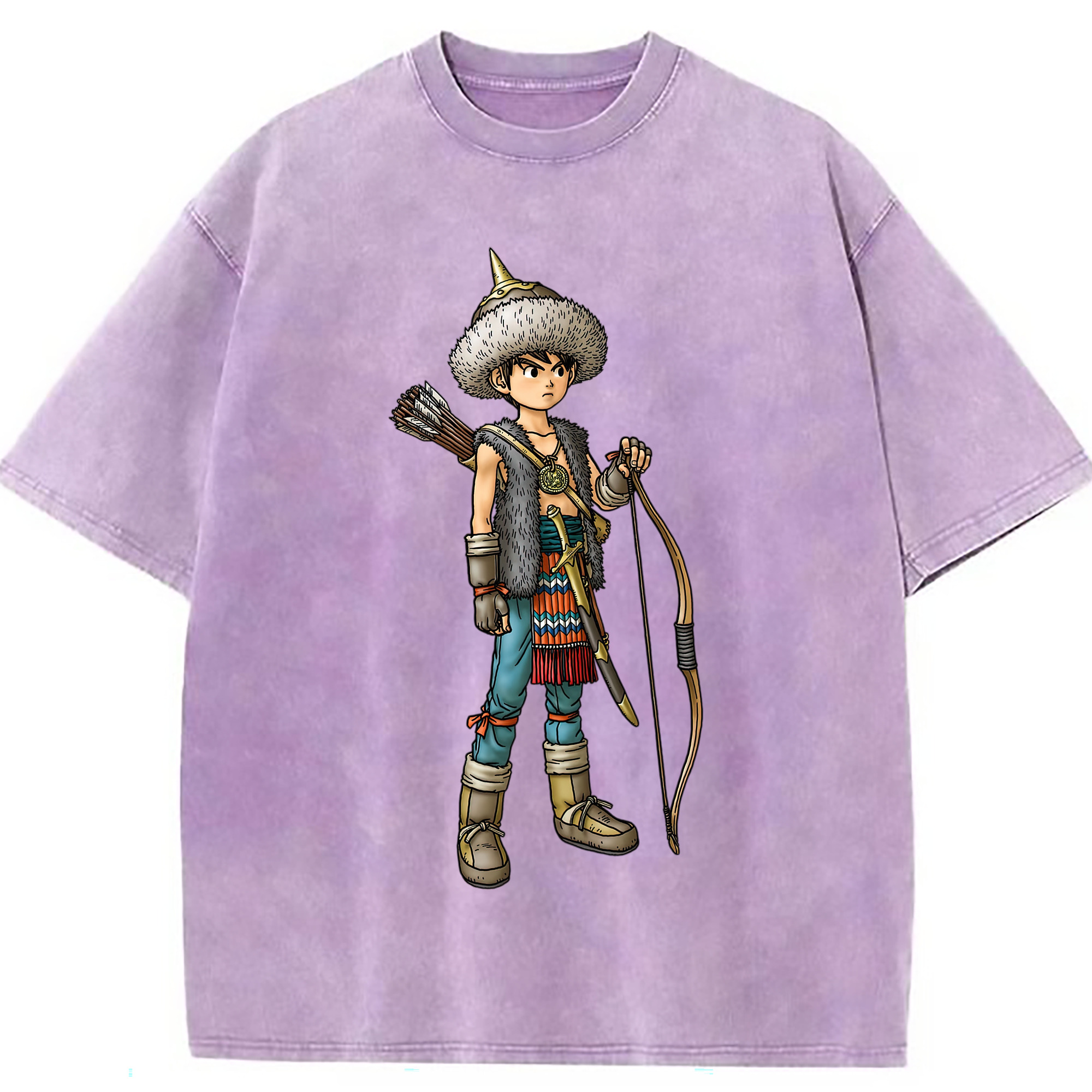 （画像用） ドラゴンクエスト Doragon Kuesuto Dragon Quest 綿100% ヴィンテージ風 半袖Tシャツ（フロントプリント）