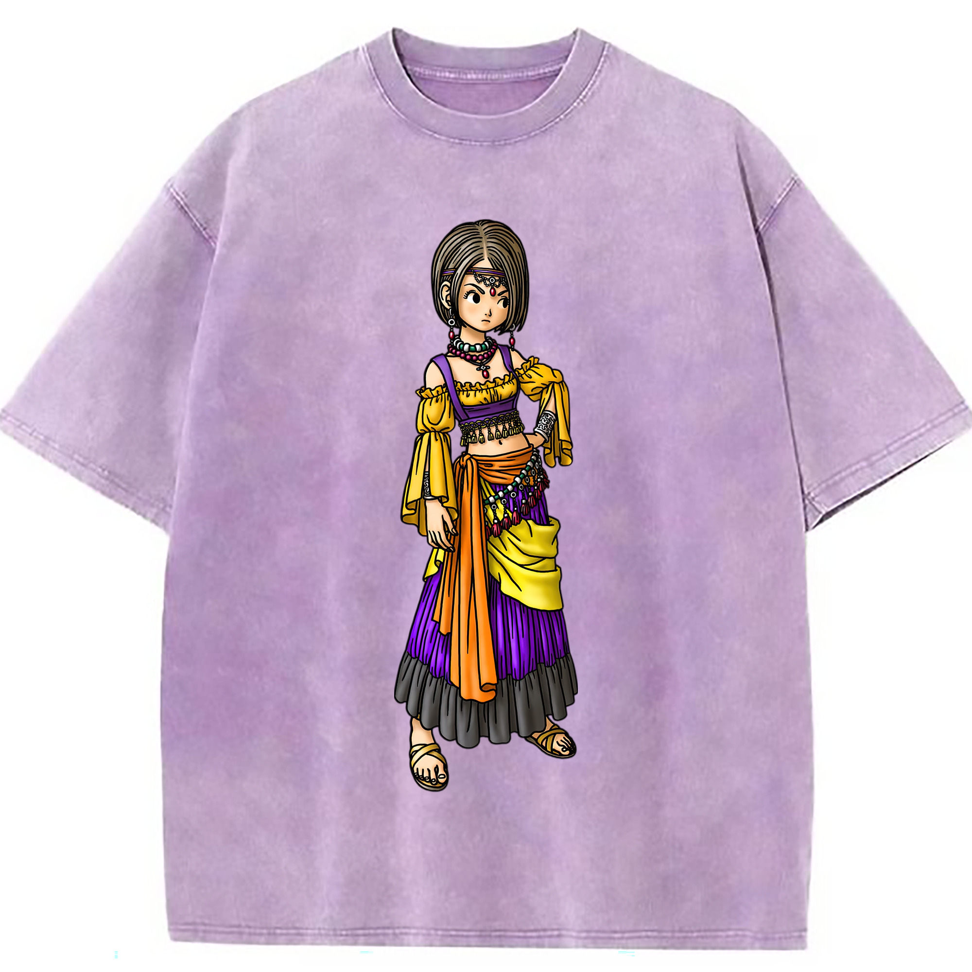 （画像用） ドラゴンクエスト Doragon Kuesuto Dragon Quest 綿100% ヴィンテージ風 半袖Tシャツ（フロントプリント）