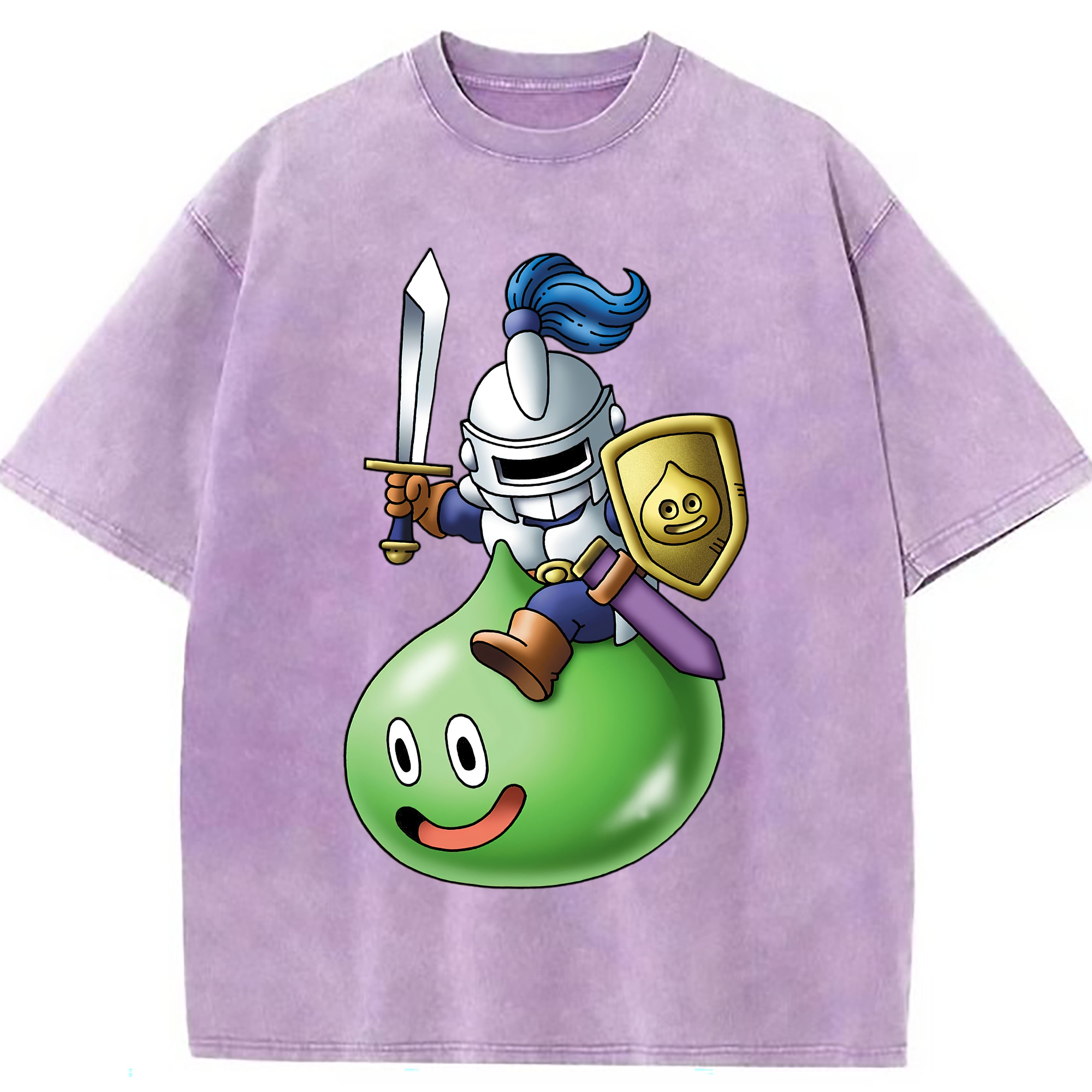（画像用） ドラゴンクエスト Doragon Kuesuto Dragon Quest 綿100% ヴィンテージ風 半袖Tシャツ（フロントプリント）