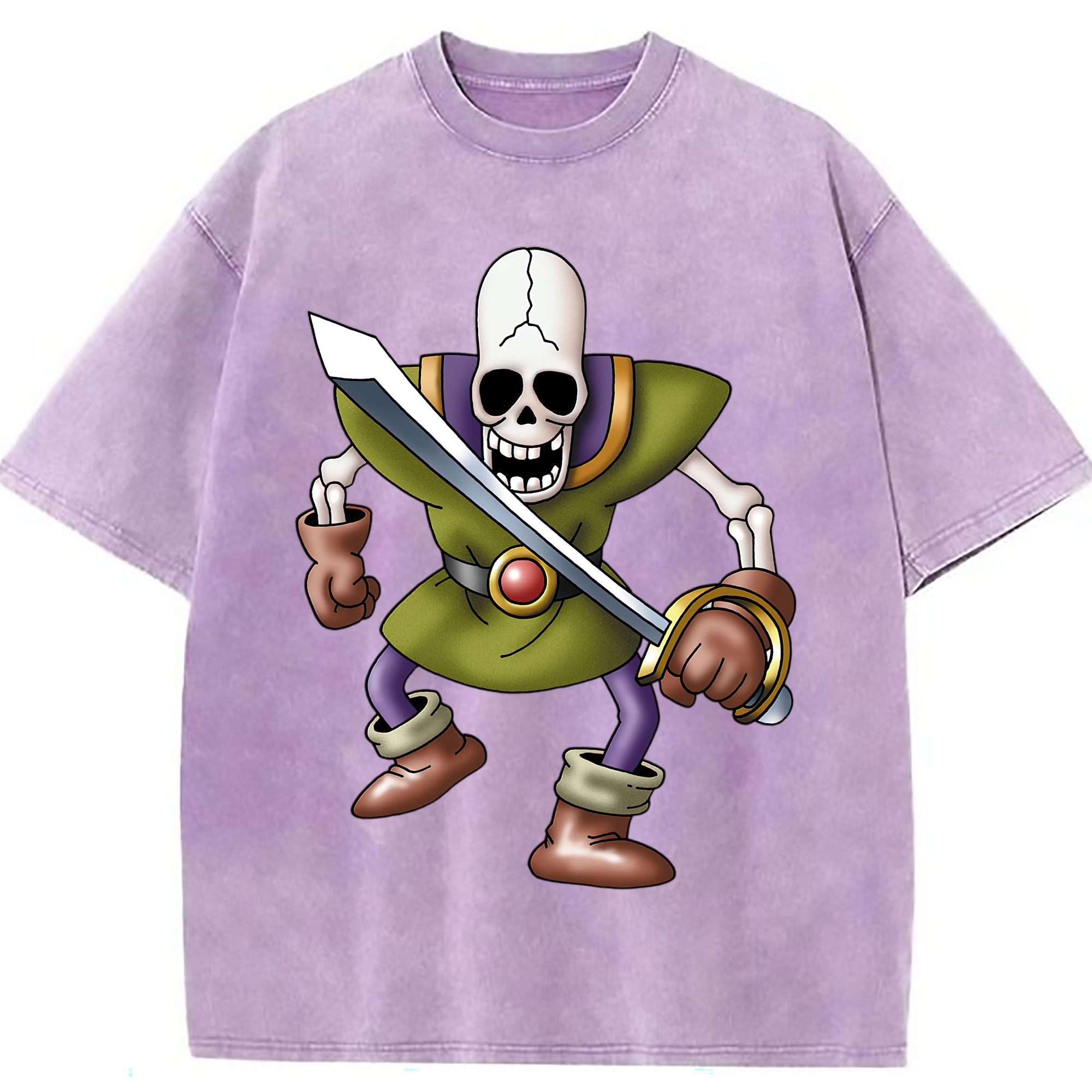 （画像用） ドラゴンクエスト Doragon Kuesuto Dragon Quest 綿100% ヴィンテージ風 半袖Tシャツ（フロントプリント）