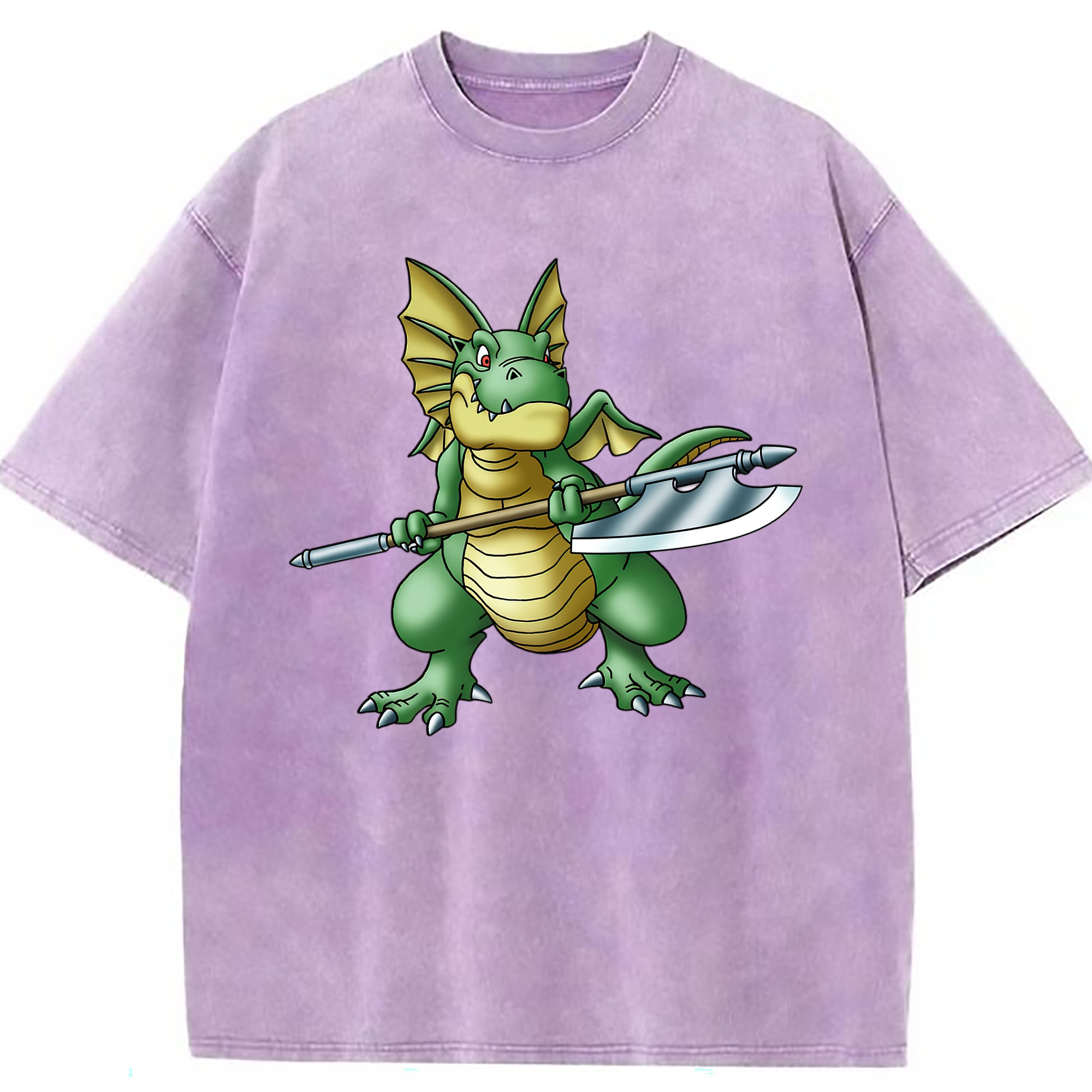 （画像用） ドラゴンクエスト Doragon Kuesuto Dragon Quest 綿100% ヴィンテージ風 半袖Tシャツ（フロントプリント）