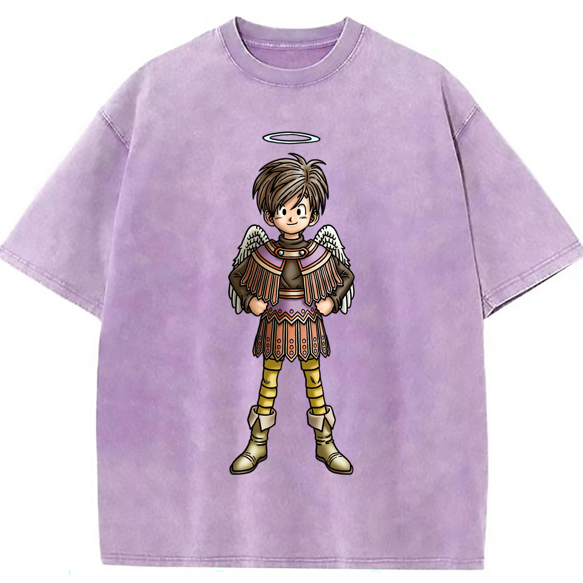 （画像用） ドラゴンクエスト Doragon Kuesuto Dragon Quest 綿100% ヴィンテージ風 半袖Tシャツ（フロントプリント）