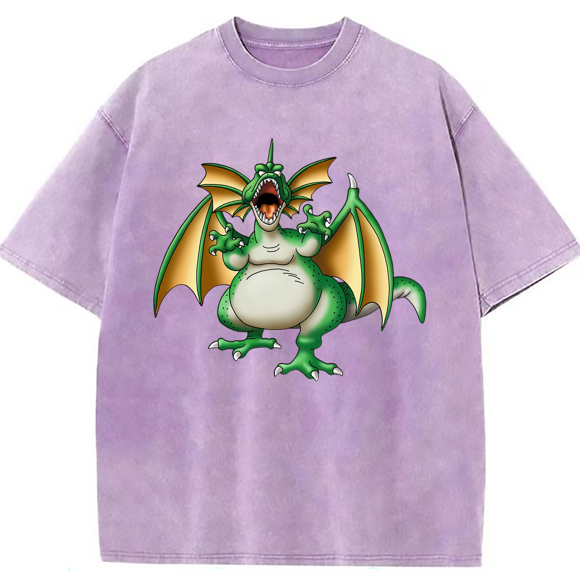 （画像用） ドラゴンクエスト Doragon Kuesuto Dragon Quest 綿100% ヴィンテージ風 半袖Tシャツ（フロントプリント）