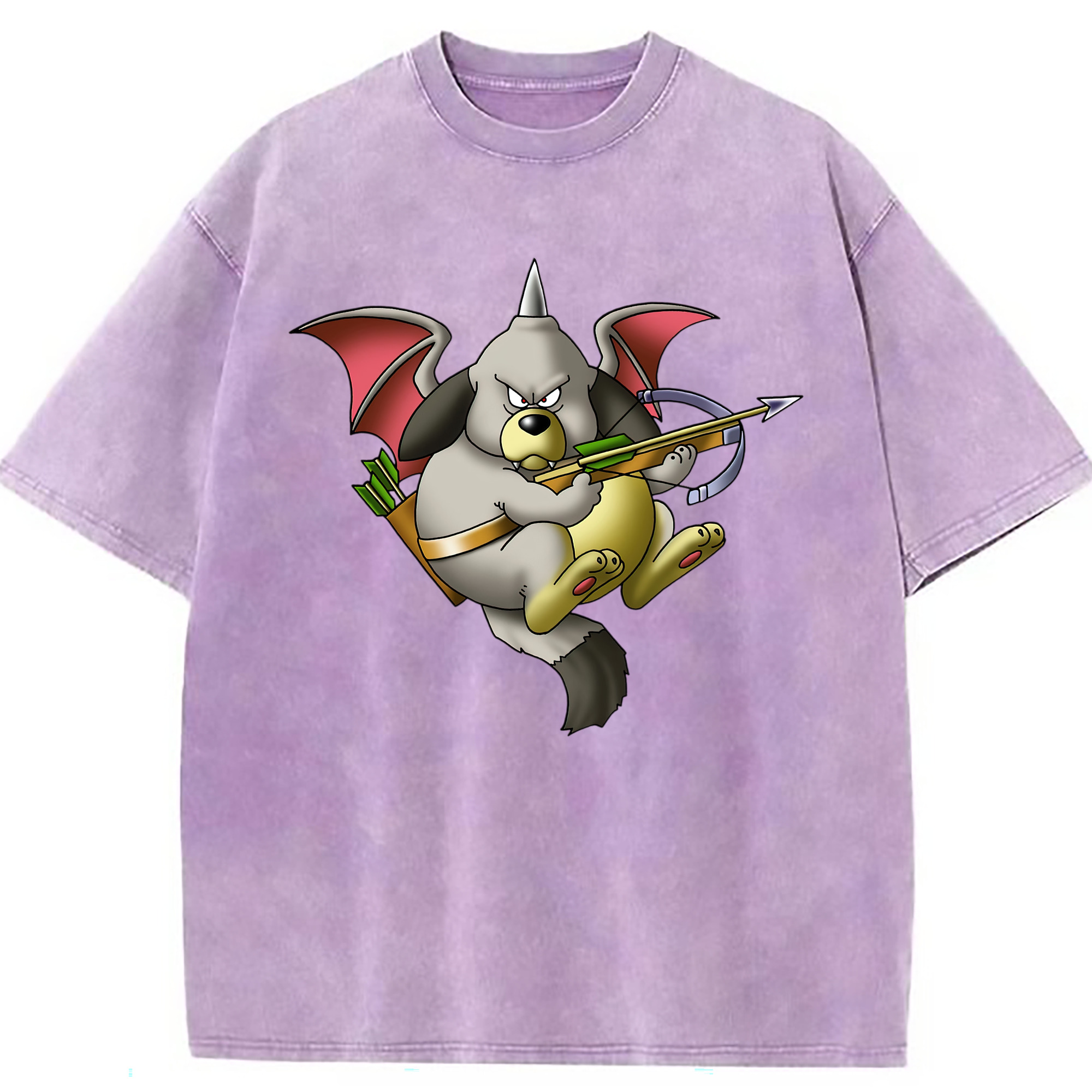 （画像用） ドラゴンクエスト Doragon Kuesuto Dragon Quest 綿100% ヴィンテージ風 半袖Tシャツ（フロントプリント）