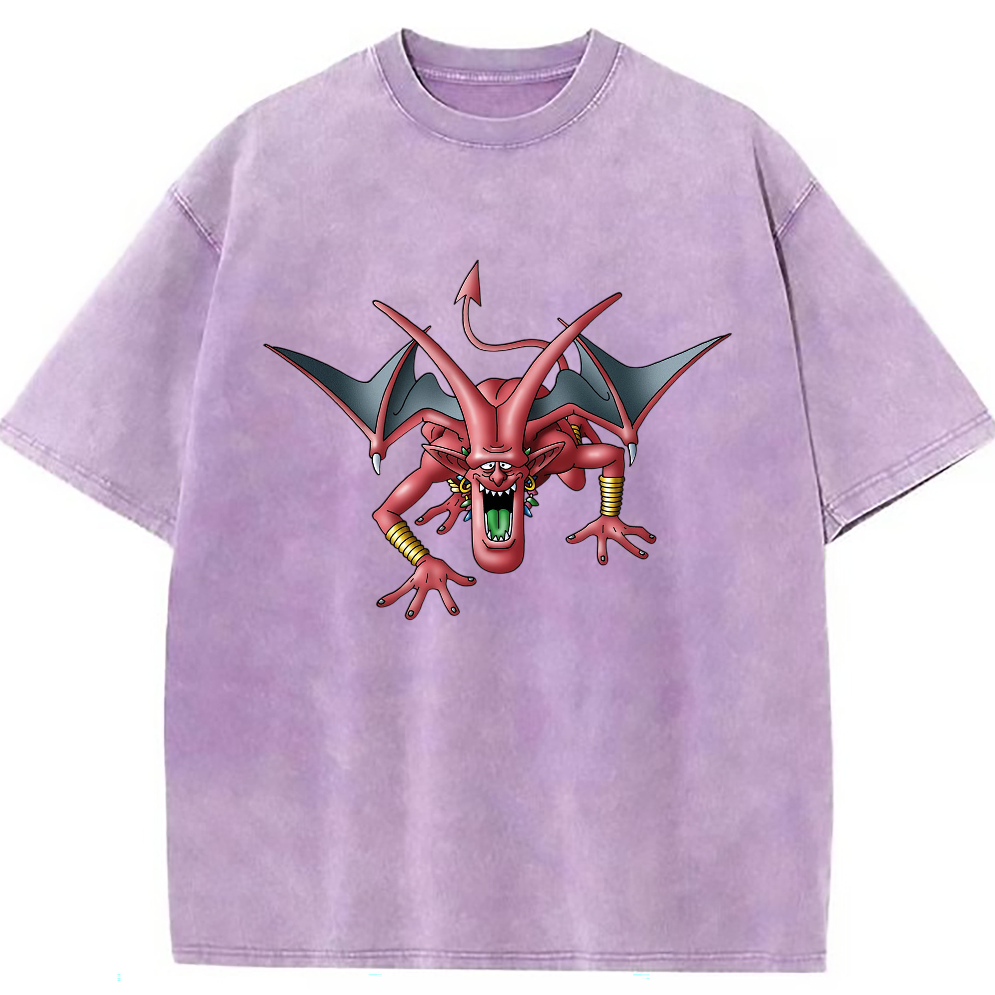 （画像用） ドラゴンクエスト Doragon Kuesuto Dragon Quest 綿100% ヴィンテージ風 半袖Tシャツ（フロントプリント）