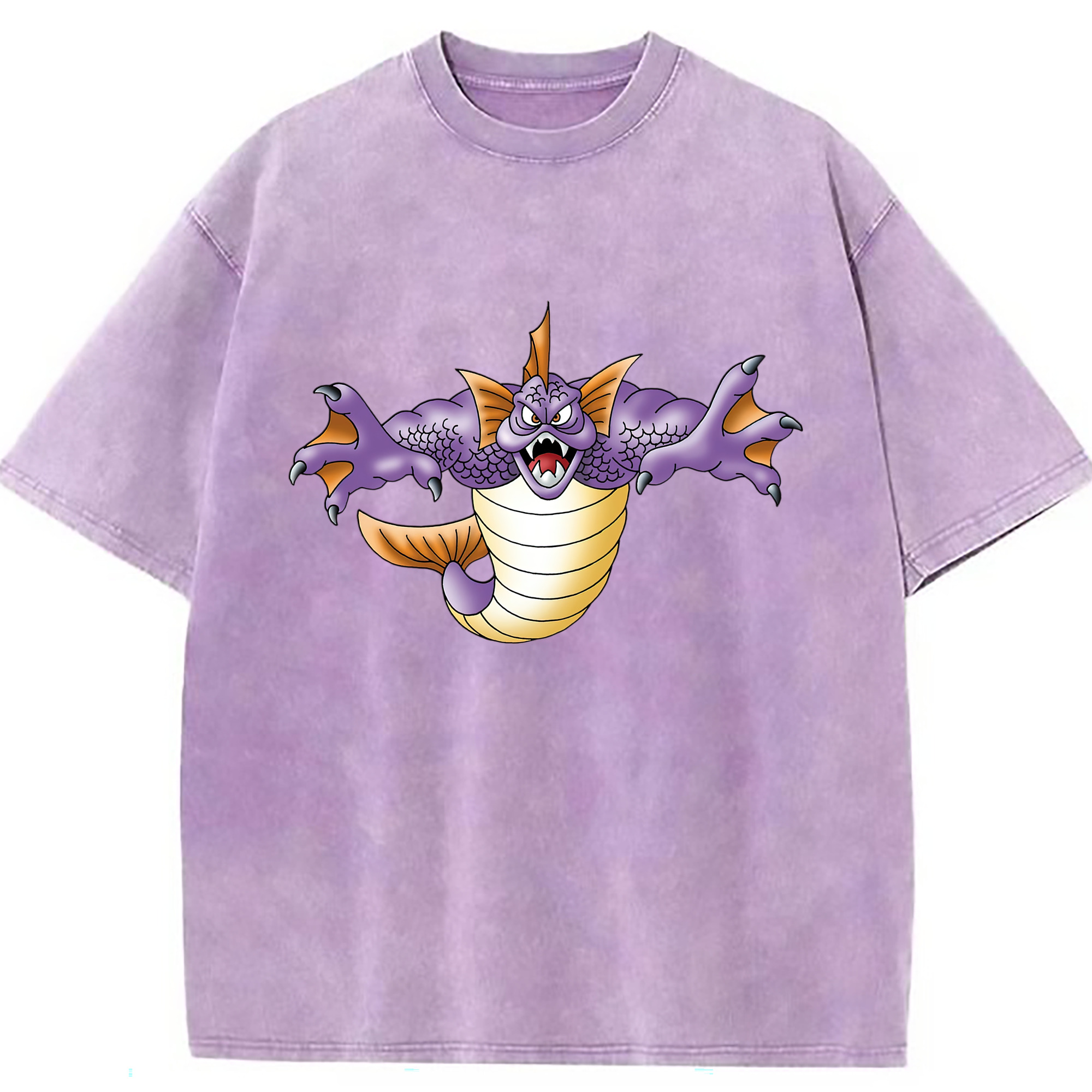 （画像用） ドラゴンクエスト Doragon Kuesuto Dragon Quest 綿100% ヴィンテージ風 半袖Tシャツ（フロントプリント）