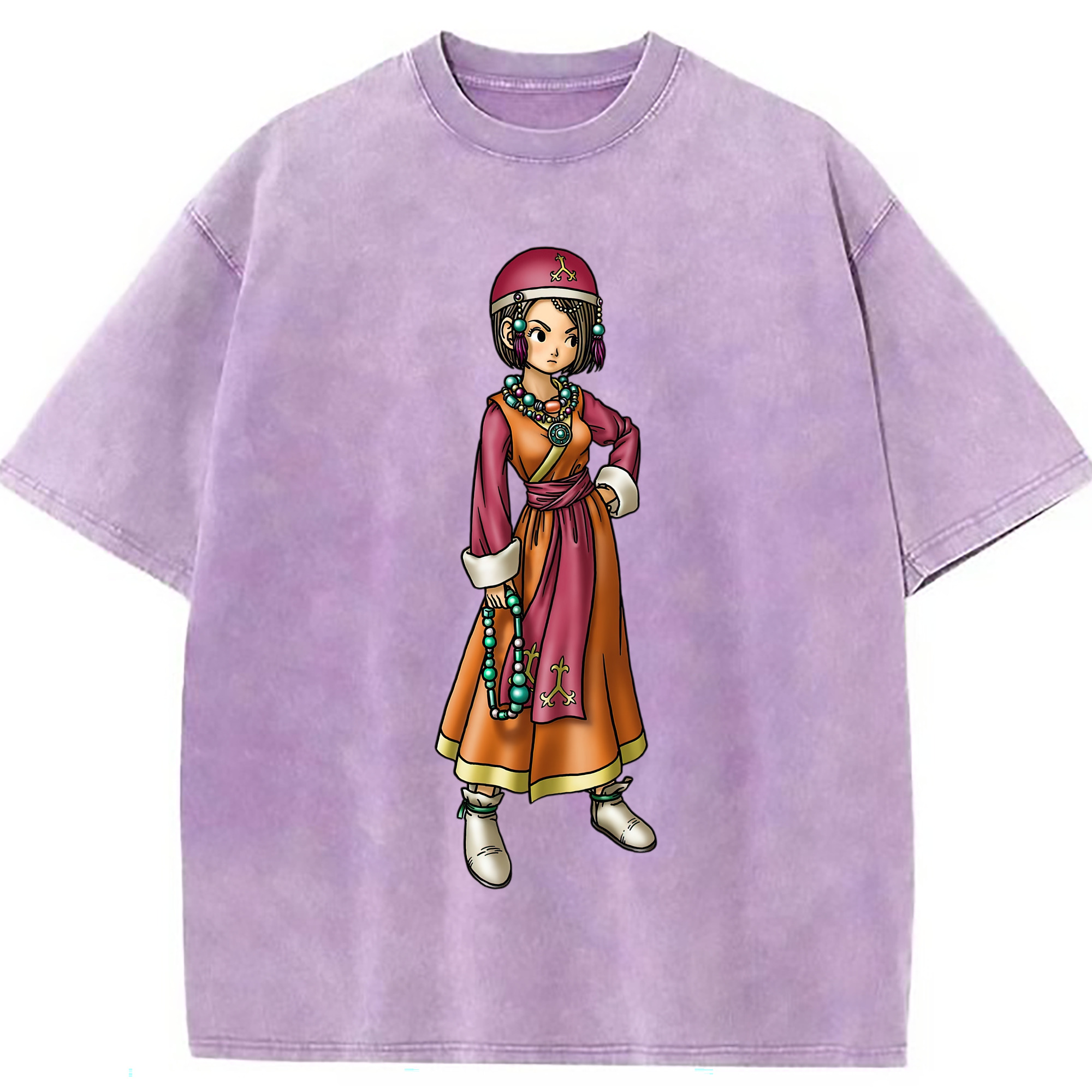 （画像用） ドラゴンクエスト Doragon Kuesuto Dragon Quest 綿100% ヴィンテージ風 半袖Tシャツ（フロントプリント）